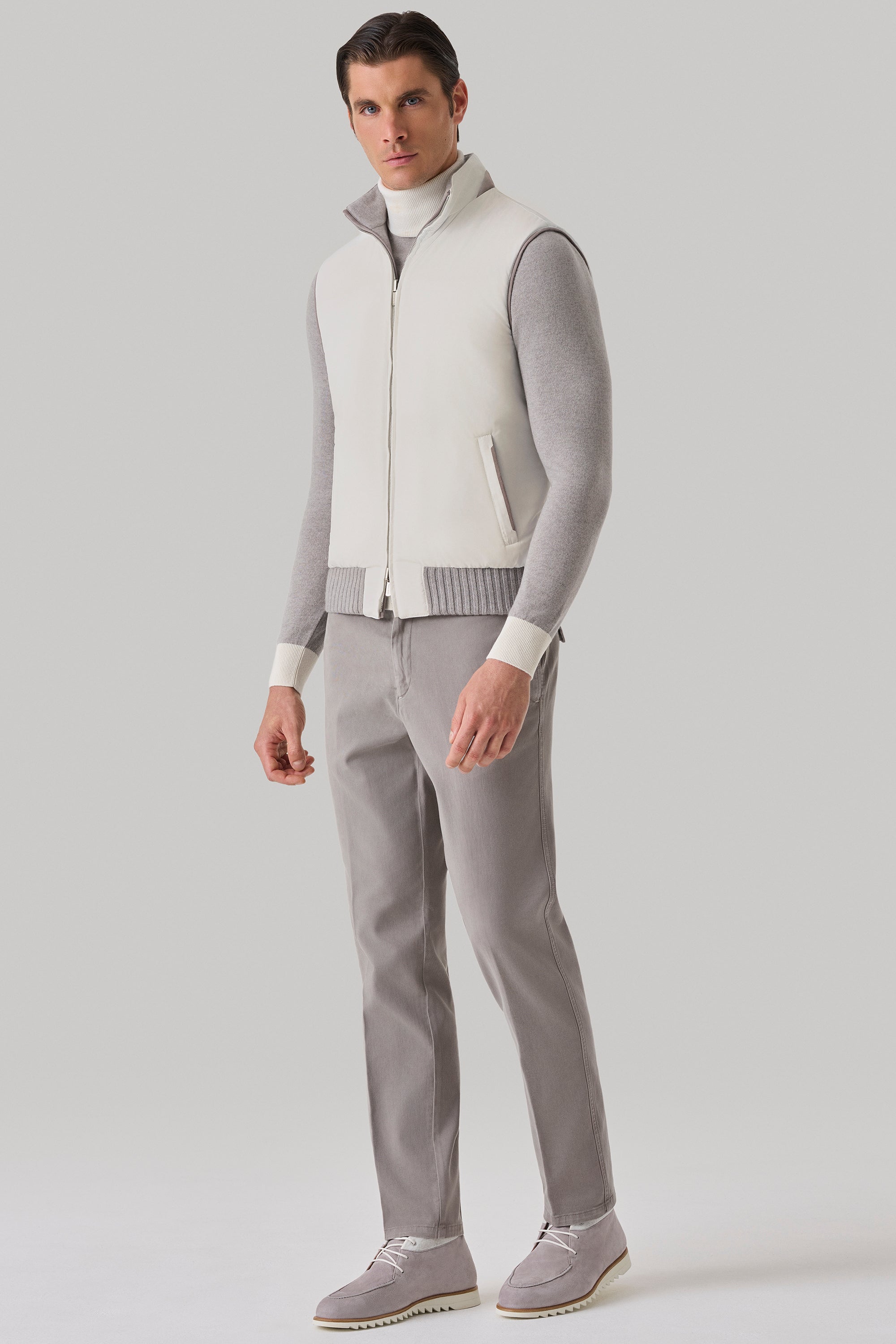 Gilet Tom Réversible en ultimum cachemire felt et silk nylon ultra-light