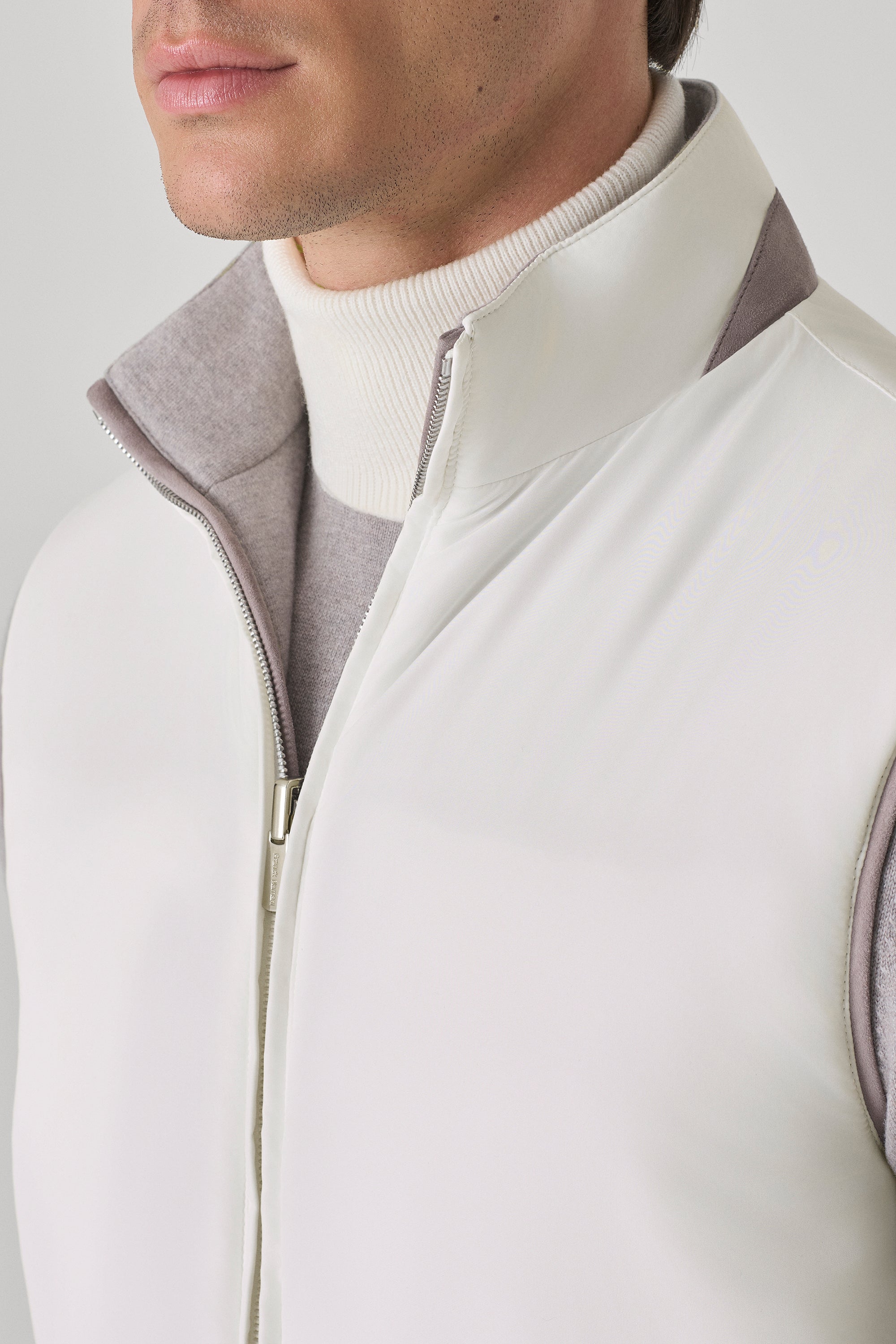 Gilet Tom Réversible en ultimum cachemire felt et silk nylon ultra-light