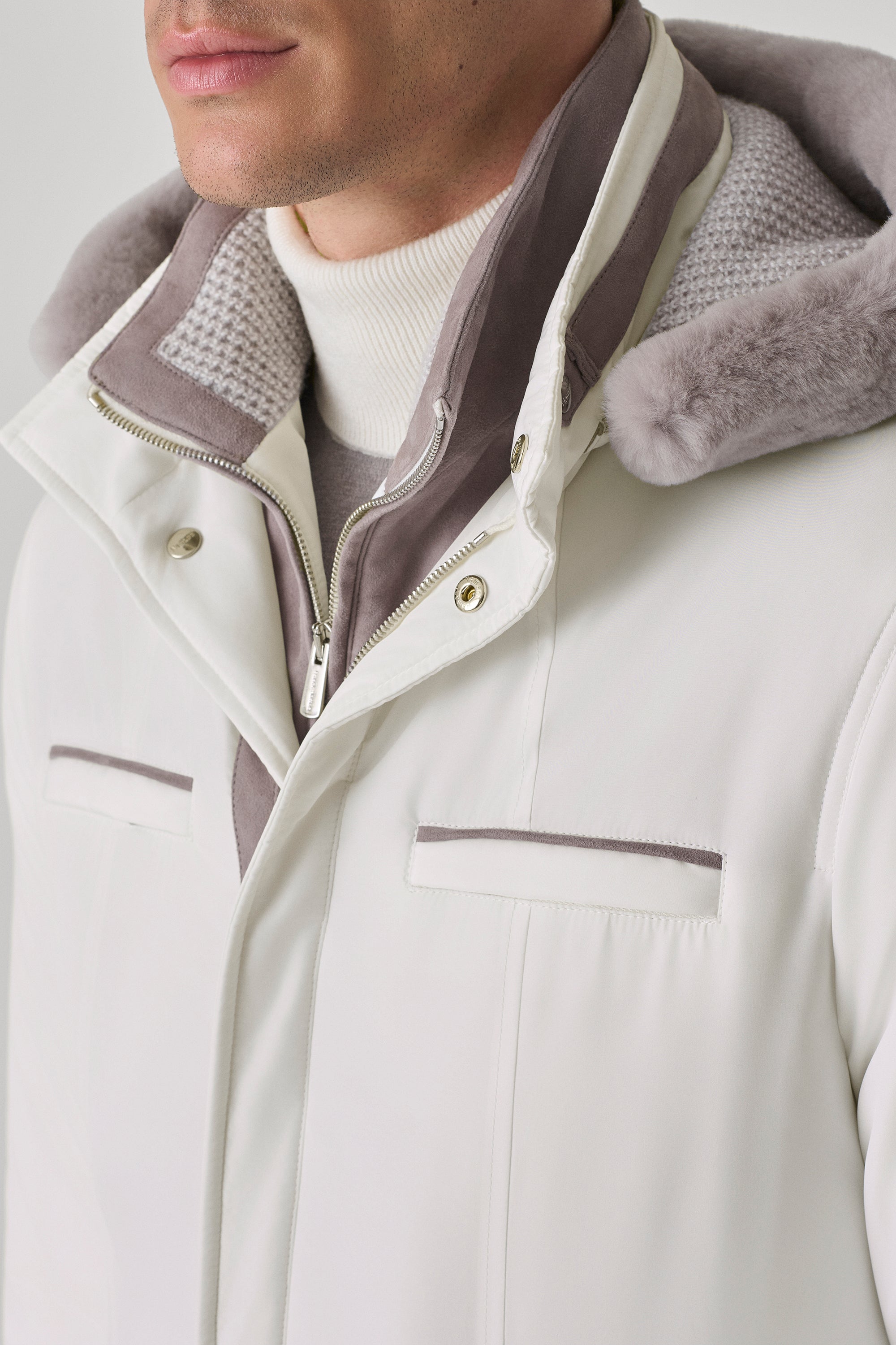 Parka Elvis en silk nylon ultra-light et vison