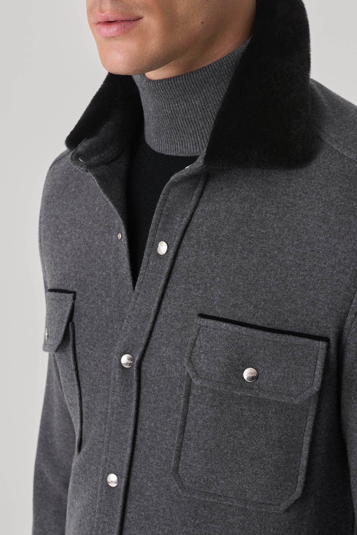 Chemise en ultimum cachemire felt et vison