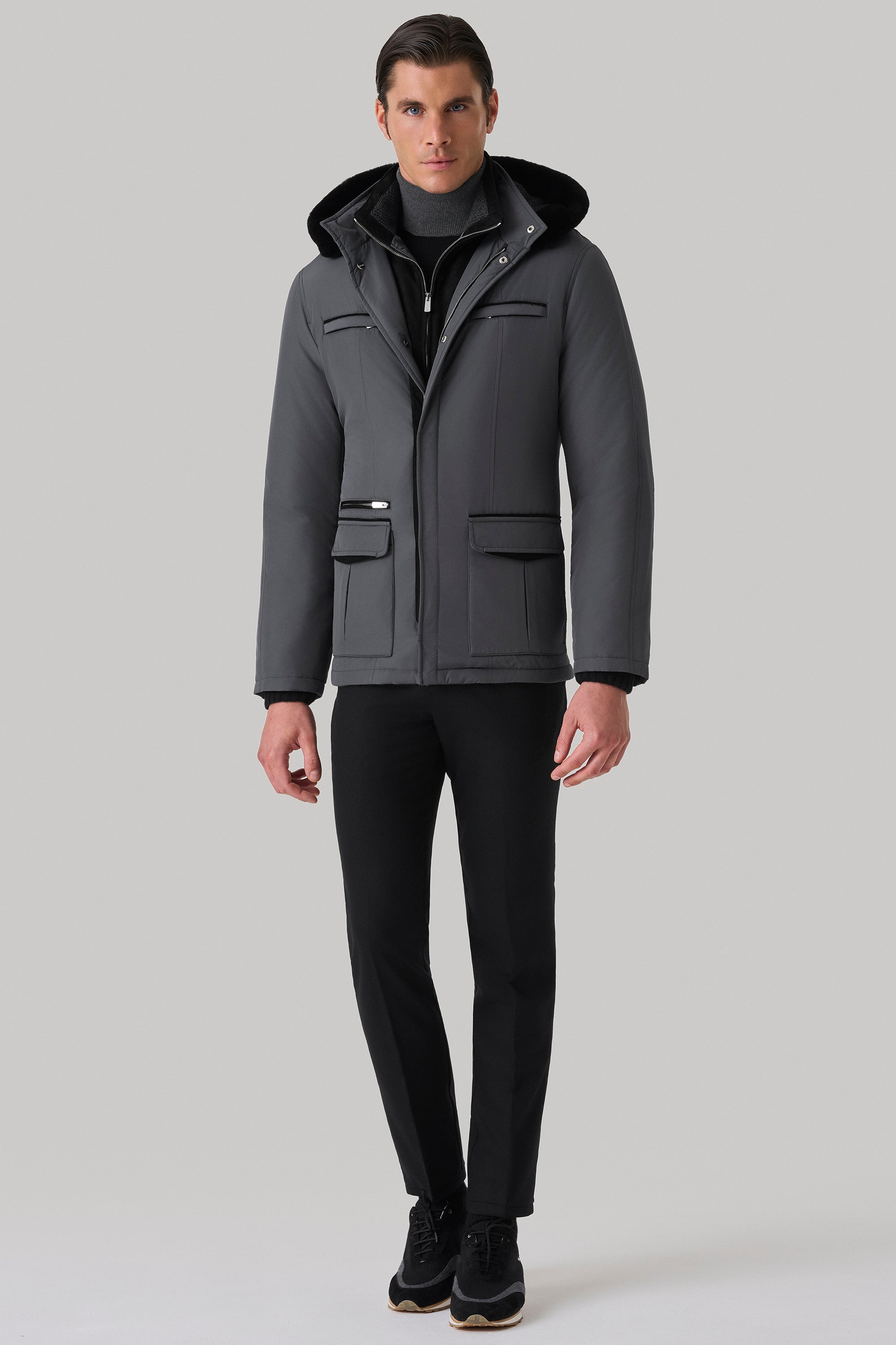 Parka Elvis en silk nylon ultra-light et vison