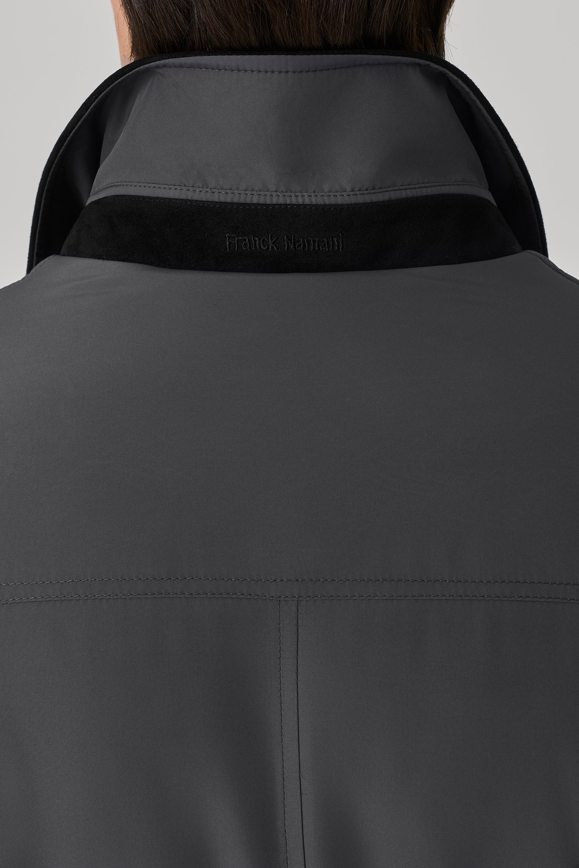 Parka Bond en silk nylon ultra-light et suède