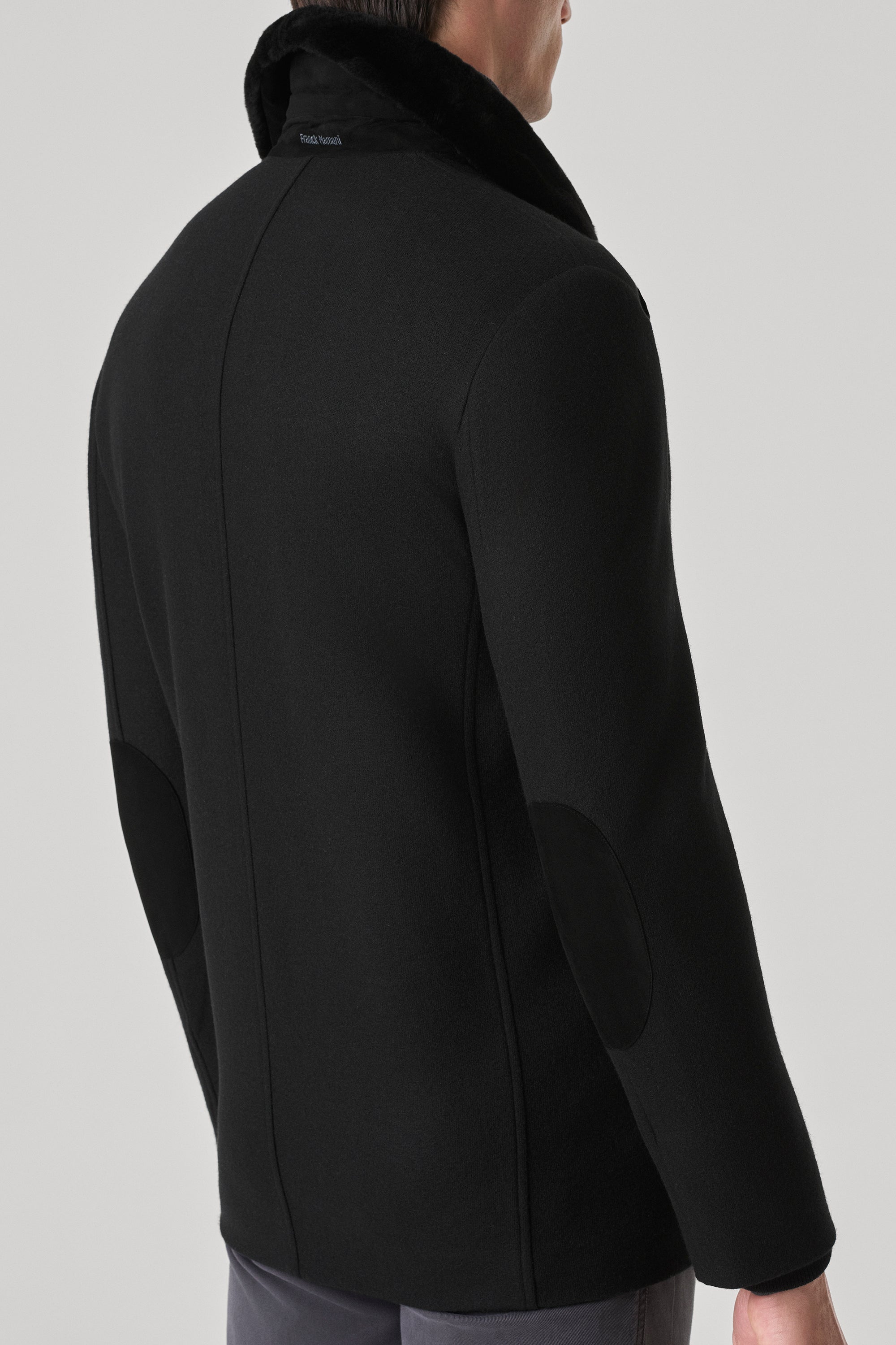 Ultimum cashmere® felt duffle coat with mink collar