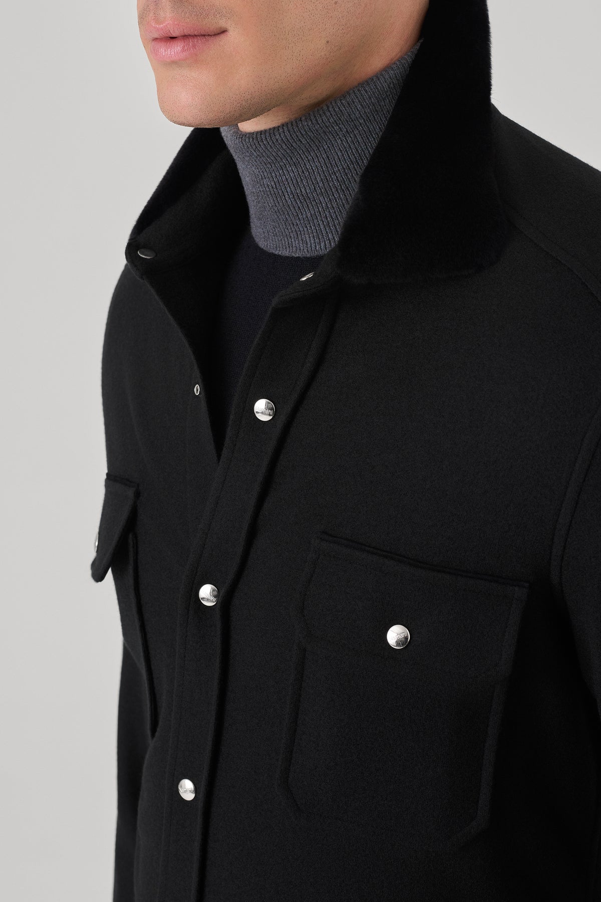 Chemise en ultimum cachemire felt et vison
