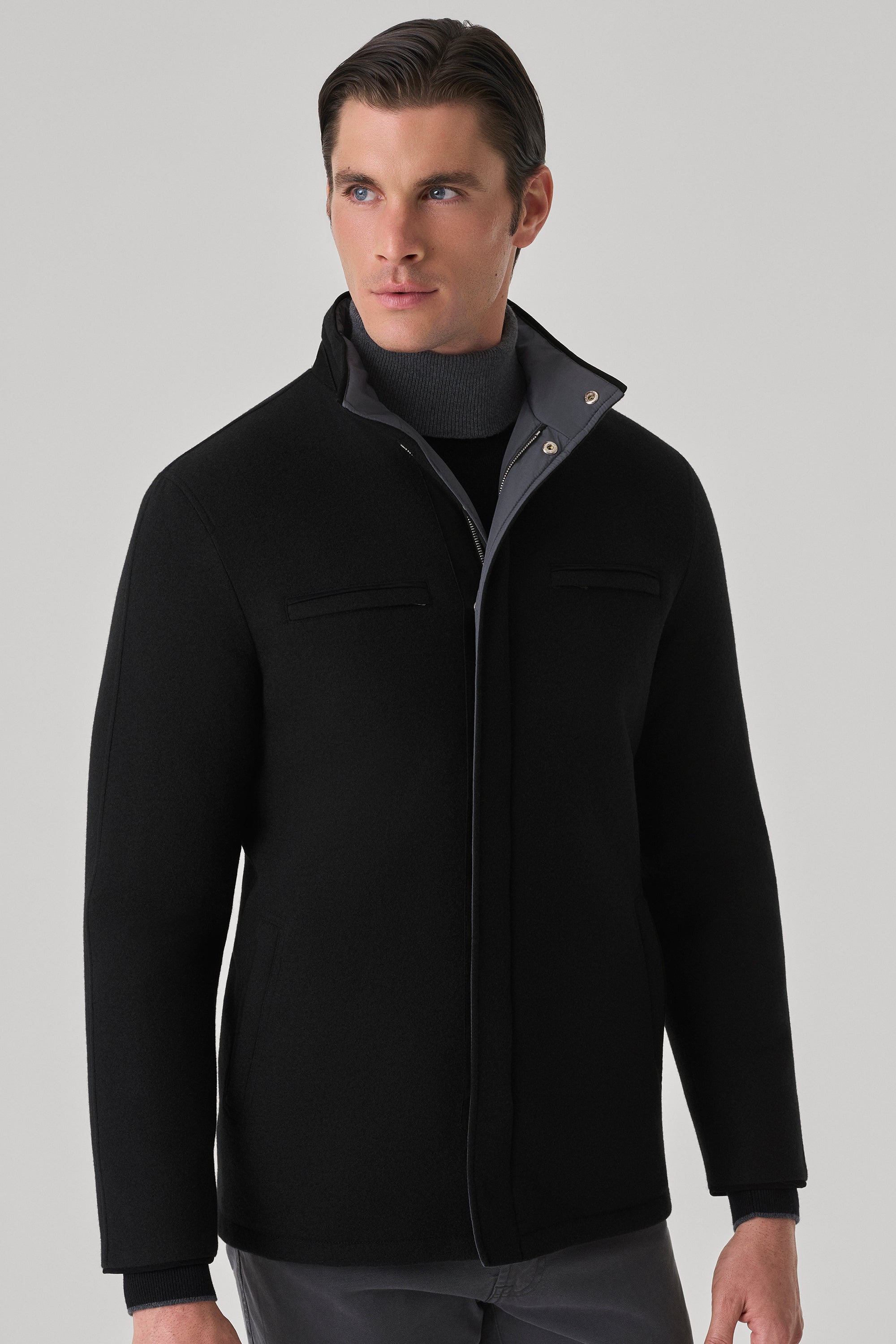 Parka Tom réversible en ultimum cachemire felt et silk nylon ultra-light