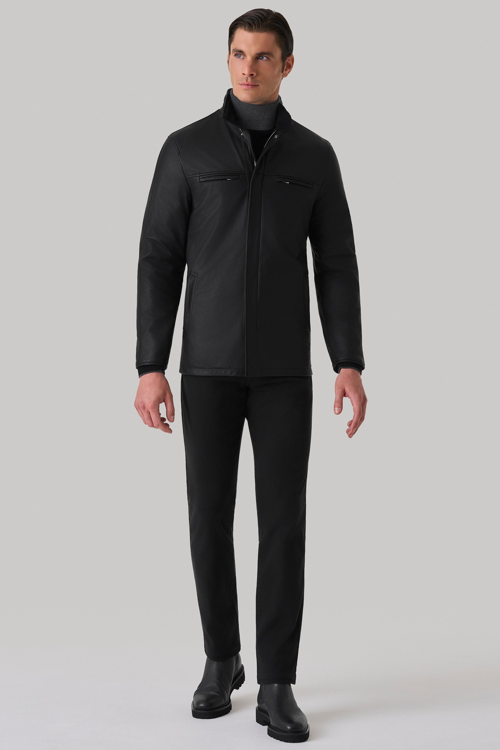 Parka Tom réversible en cuir de cerf et ultimum cachemire felt
