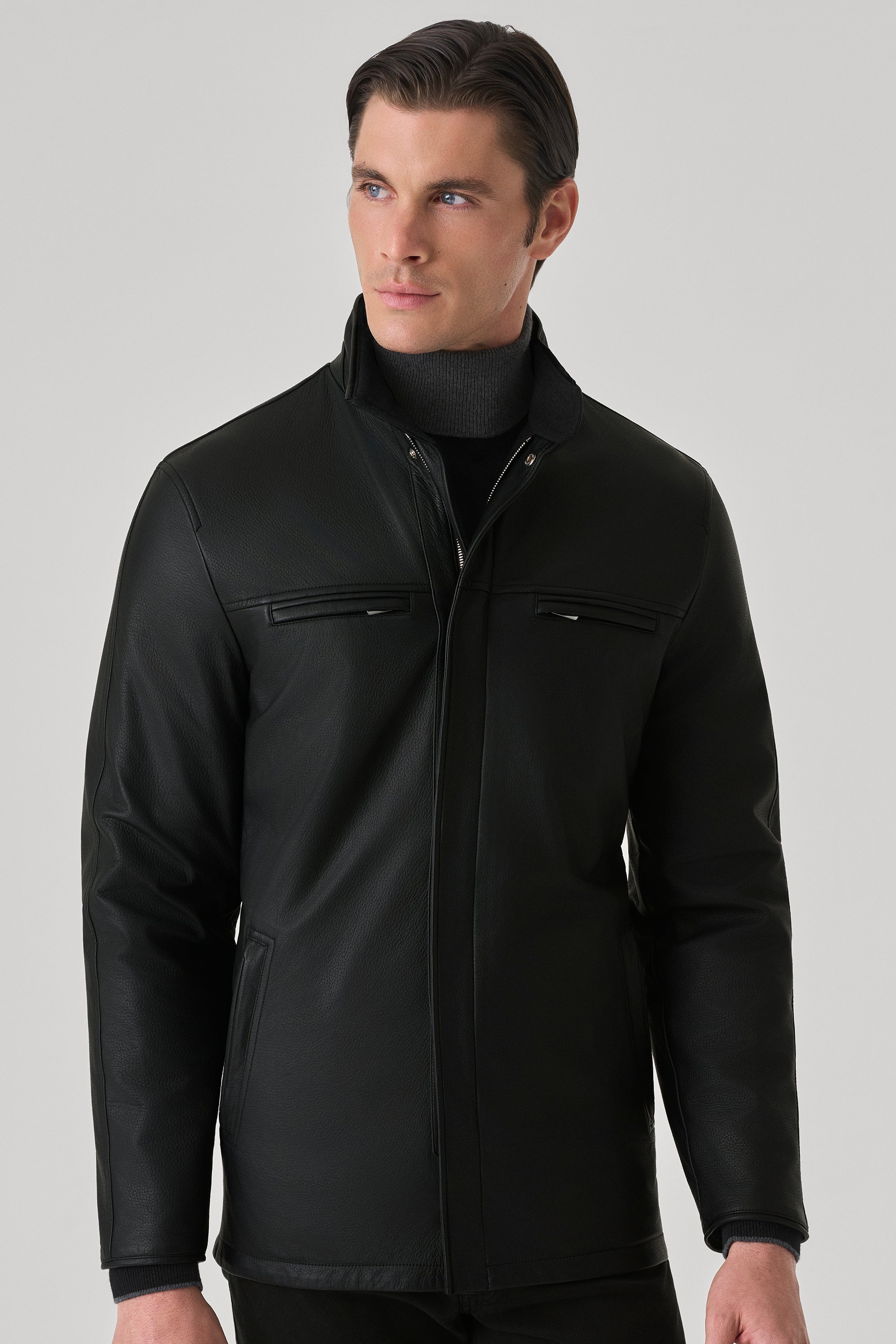 Parka Tom réversible en cuir de cerf et ultimum cachemire felt