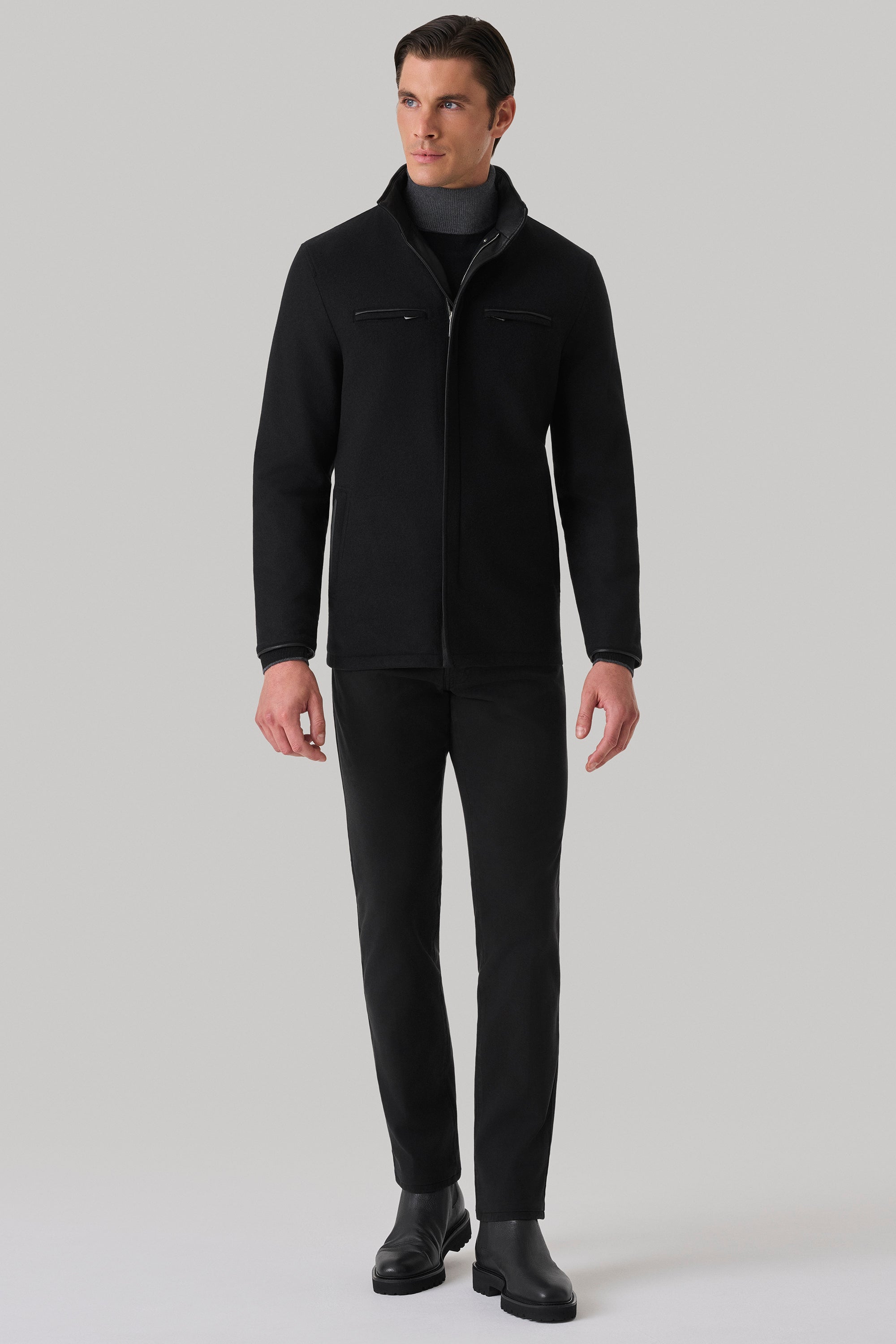 Parka Tom réversible en cuir de cerf et ultimum cachemire felt