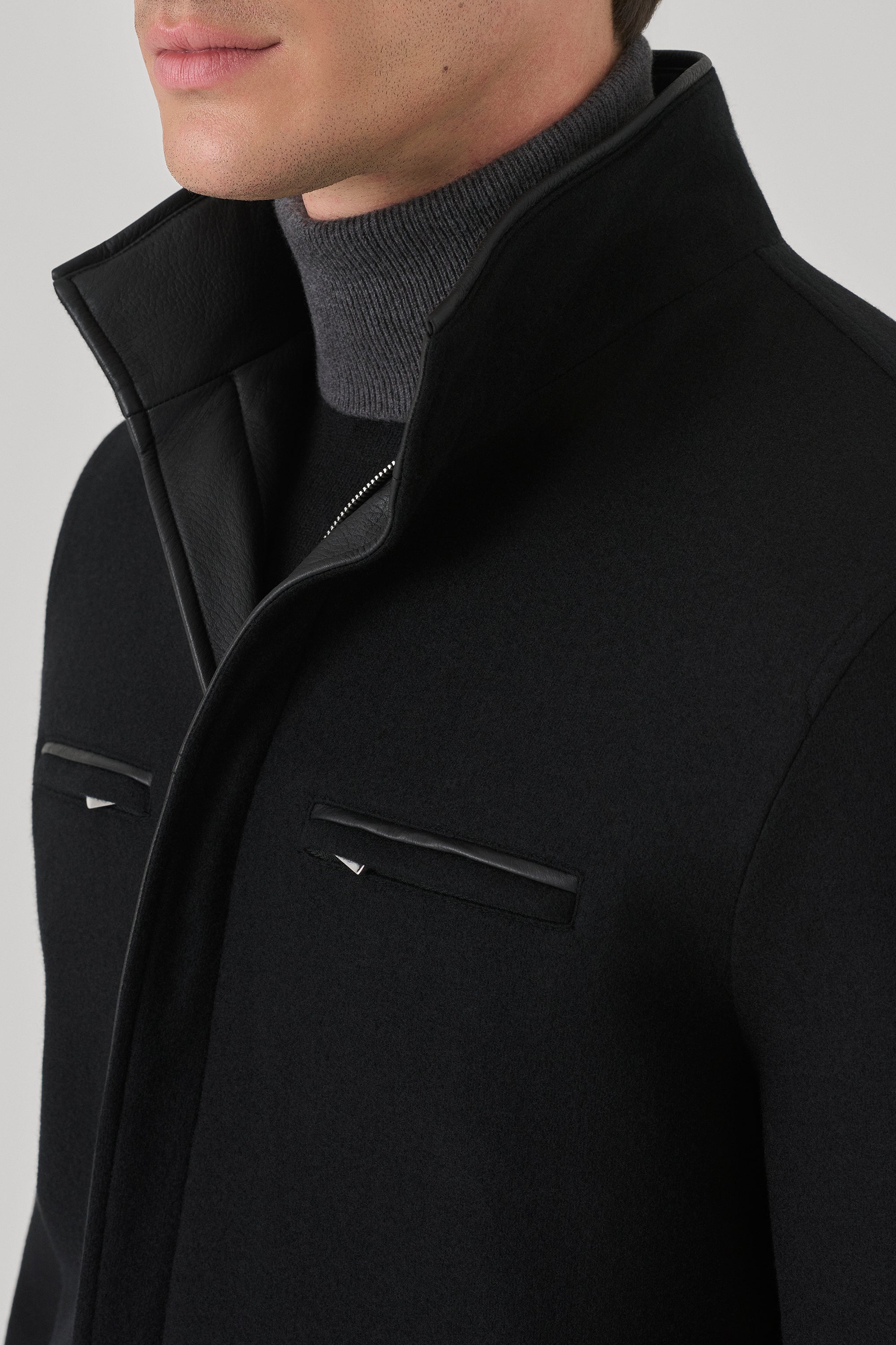 Parka Tom réversible en cuir de cerf et ultimum cachemire felt