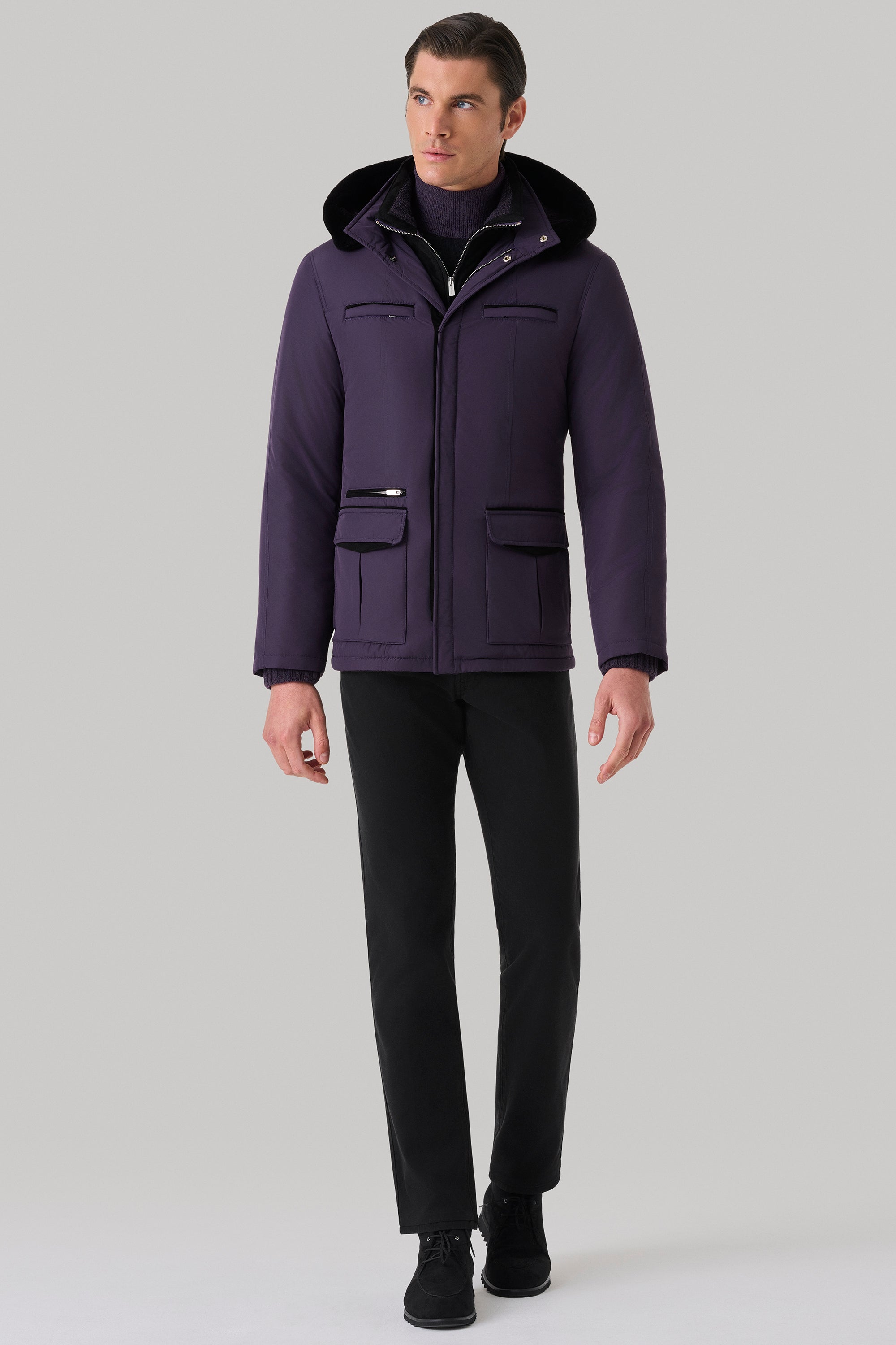 Parka Elvis en silk nylon ultra-light et vison