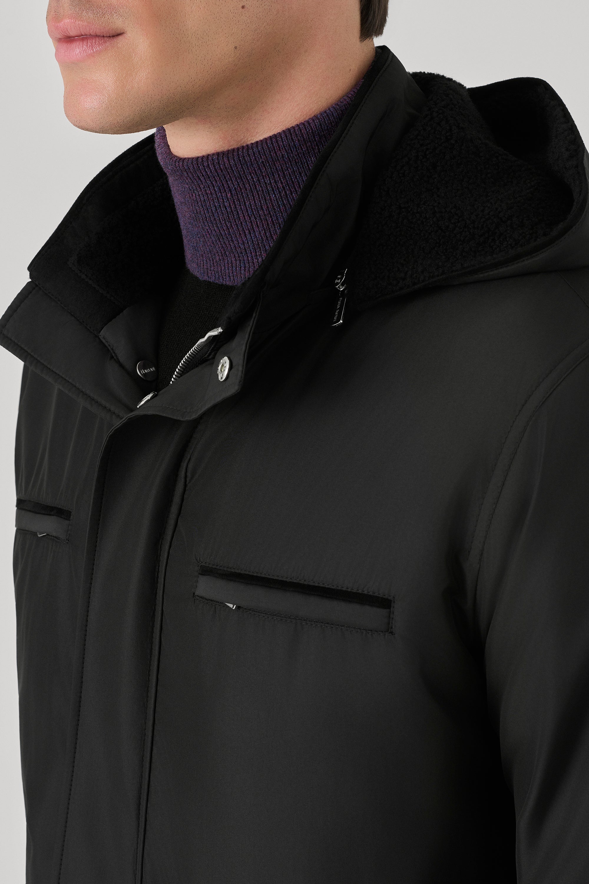 Parka Courchevel en silk nylon ultra-light et mouton