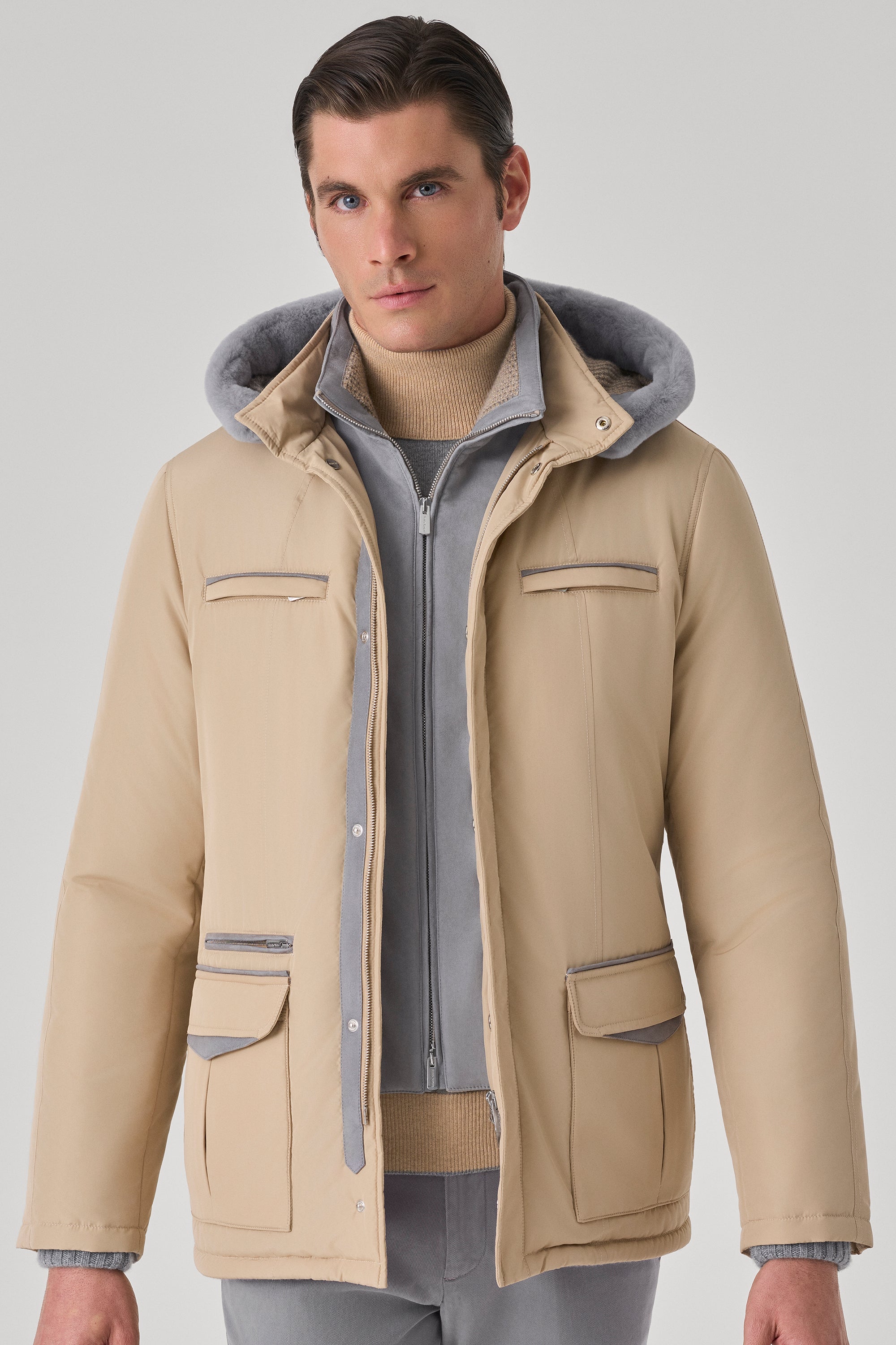 Parka Elvis en silk nylon ultra-light et vison