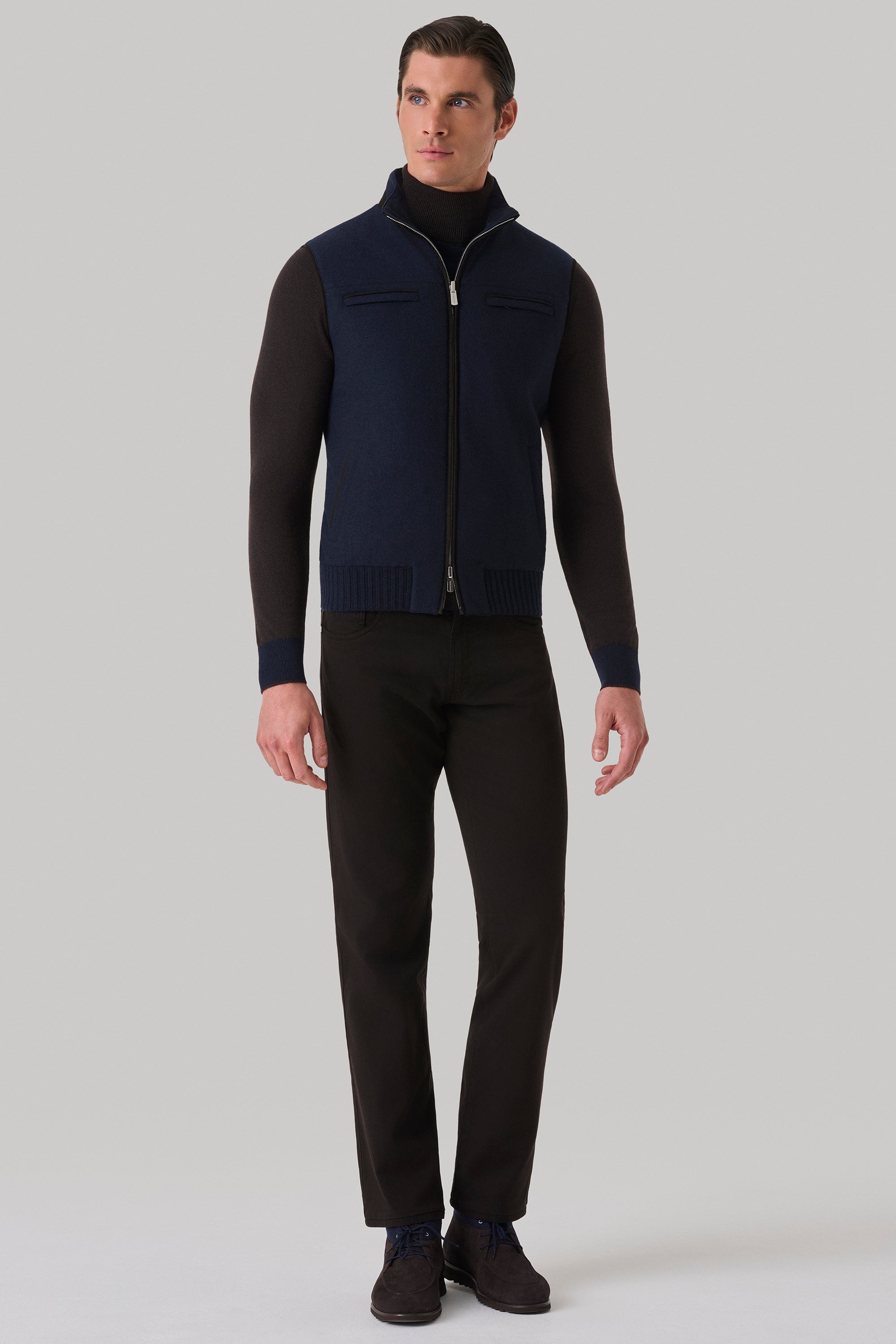 Gilet Tom Réversible en ultimum cachemire felt et silk nylon ultra-light