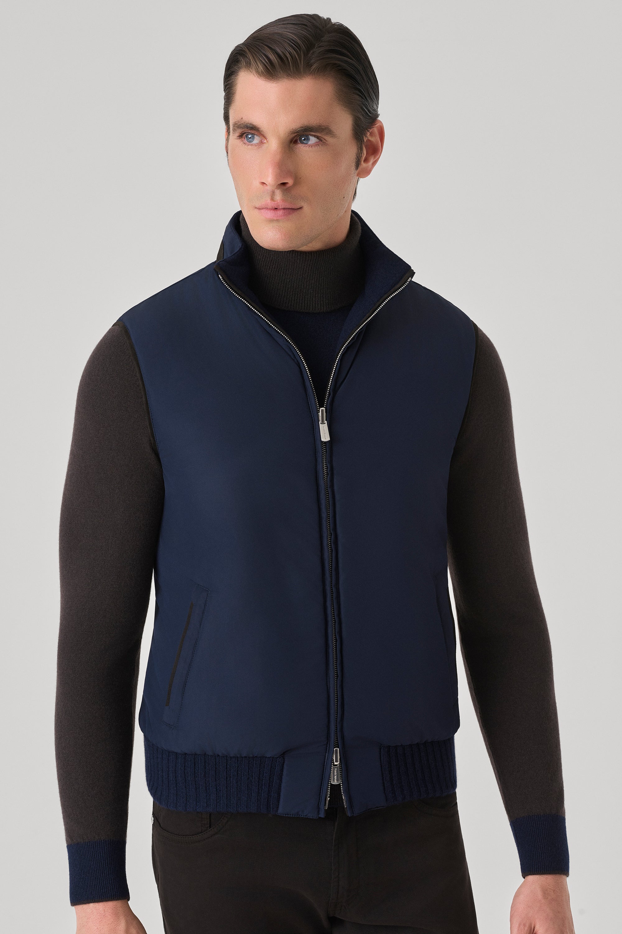 Gilet Tom Réversible en ultimum cachemire felt et silk nylon ultra-light