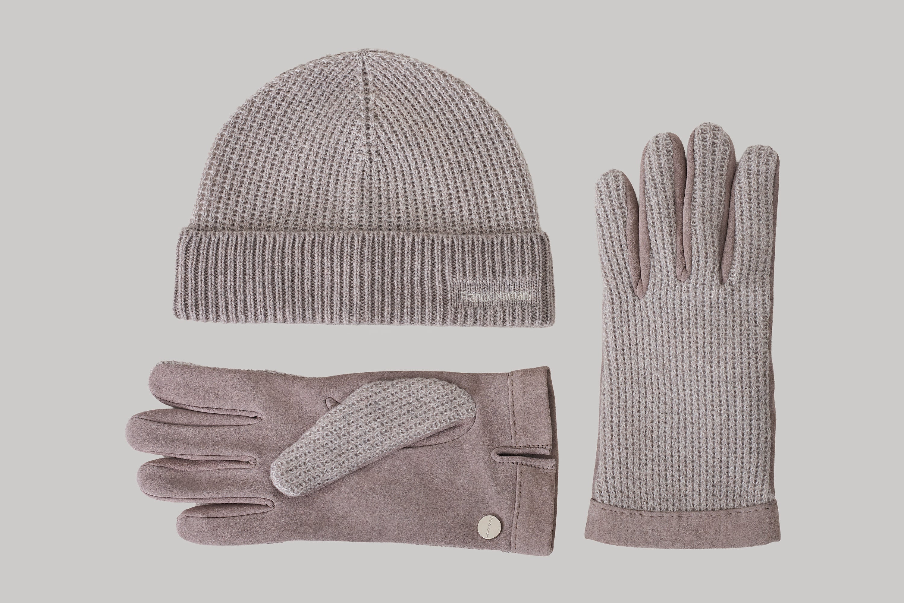 Gants bicolores en utlimum cachemire et suède