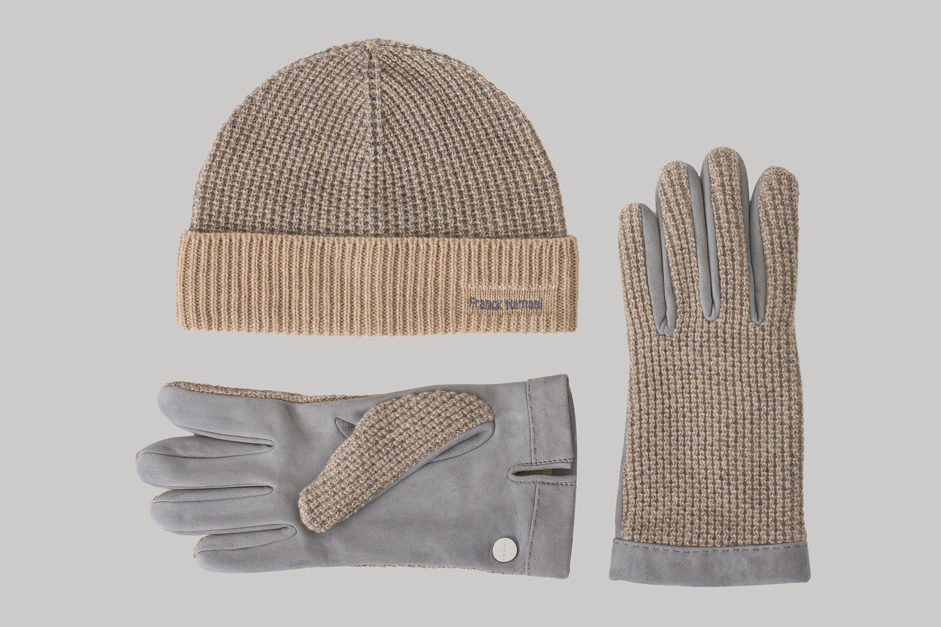 Gants bicolores en utlimum cachemire et suède