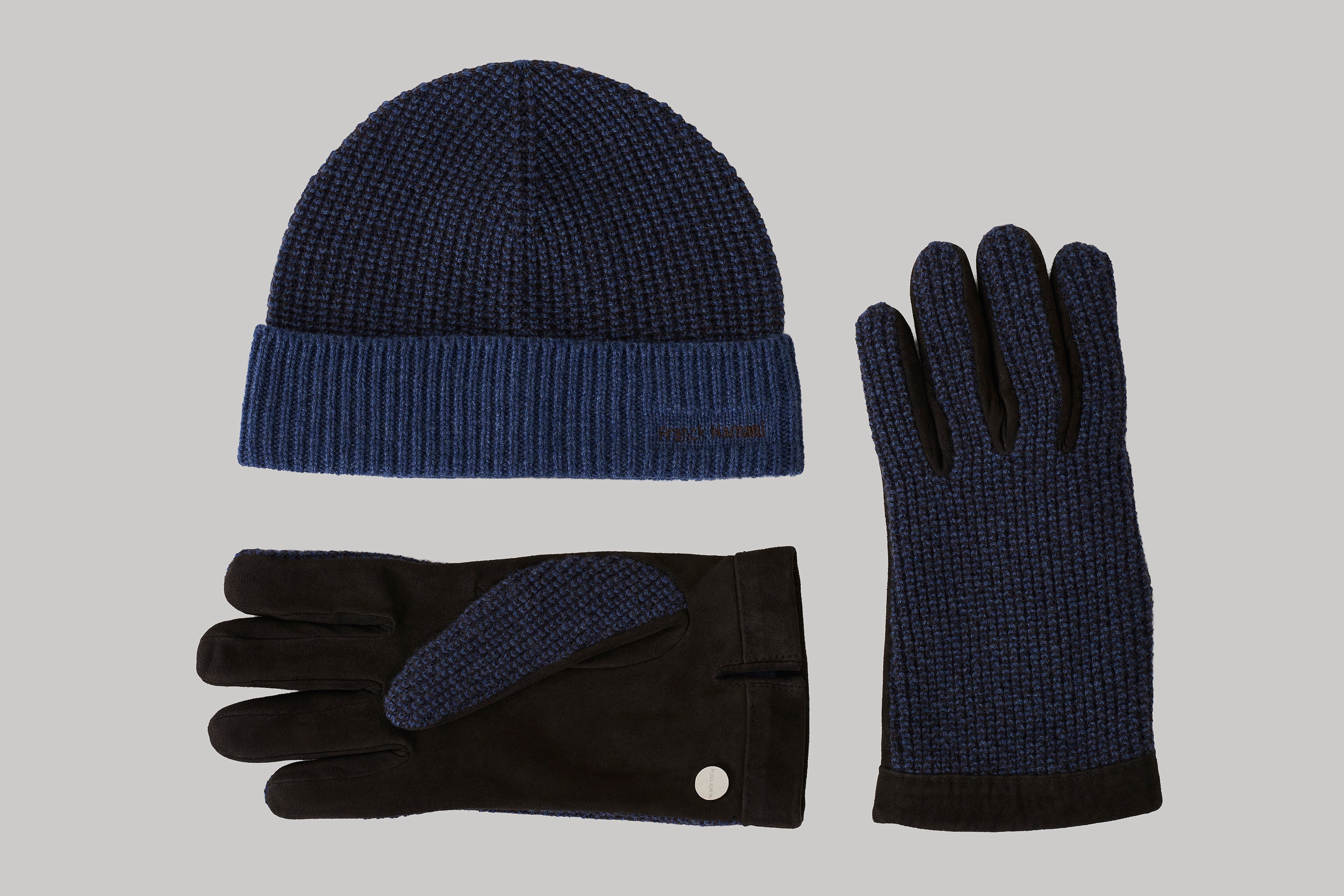 Gants bicolores en utlimum cachemire et suède