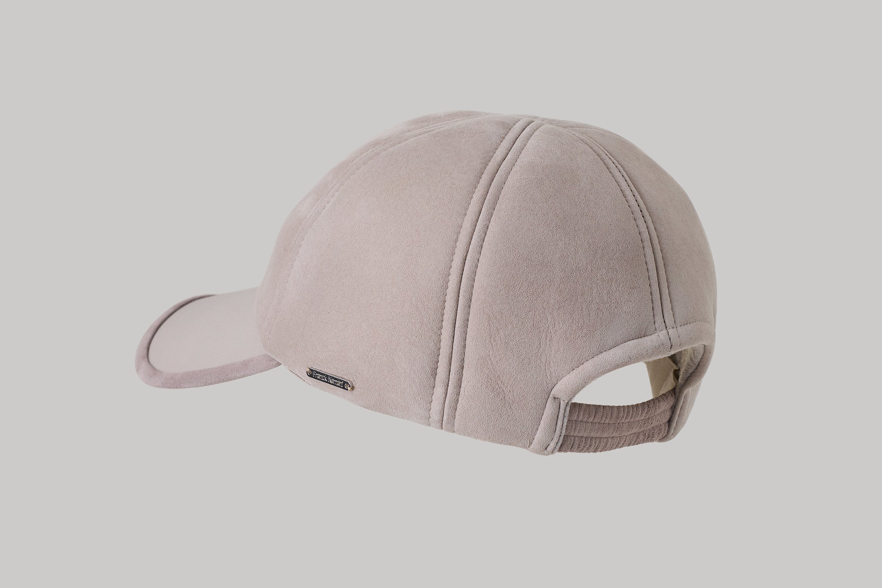 Casquette Baseball en suède doublée en mouton