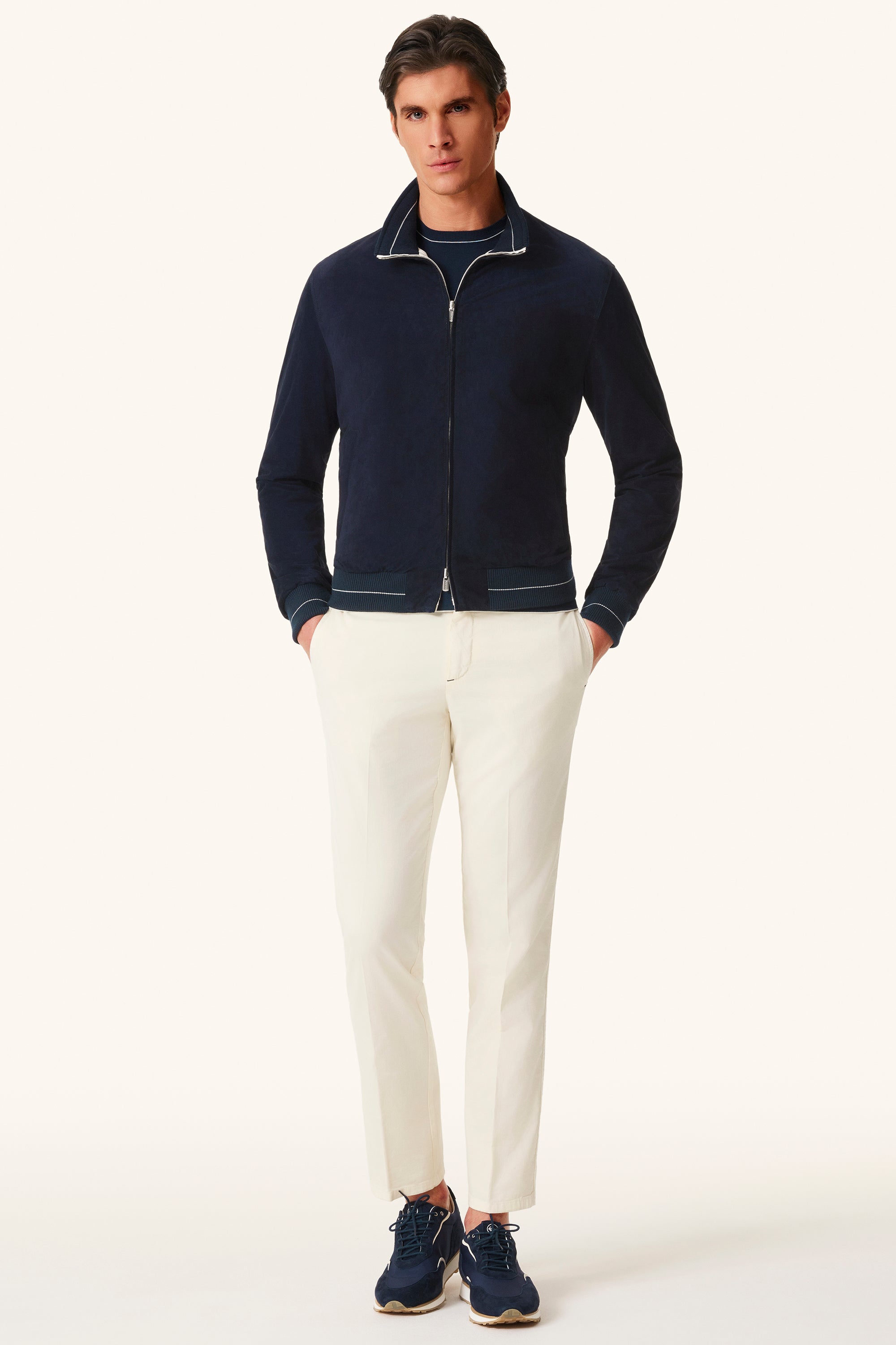 Blouson en silk nylon ultra-light et suède réversible CONFORT