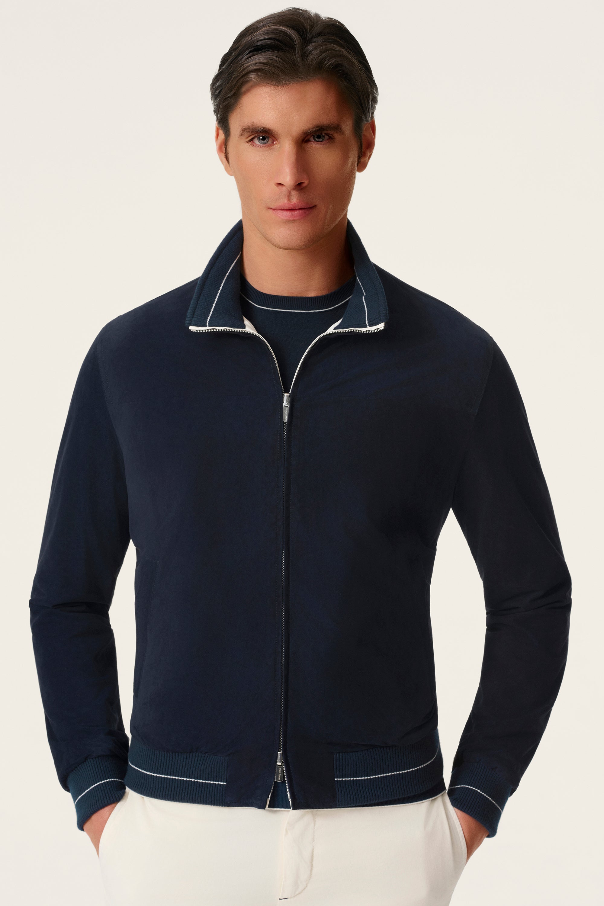 Blouson en silk nylon ultra-light et suède réversible CONFORT