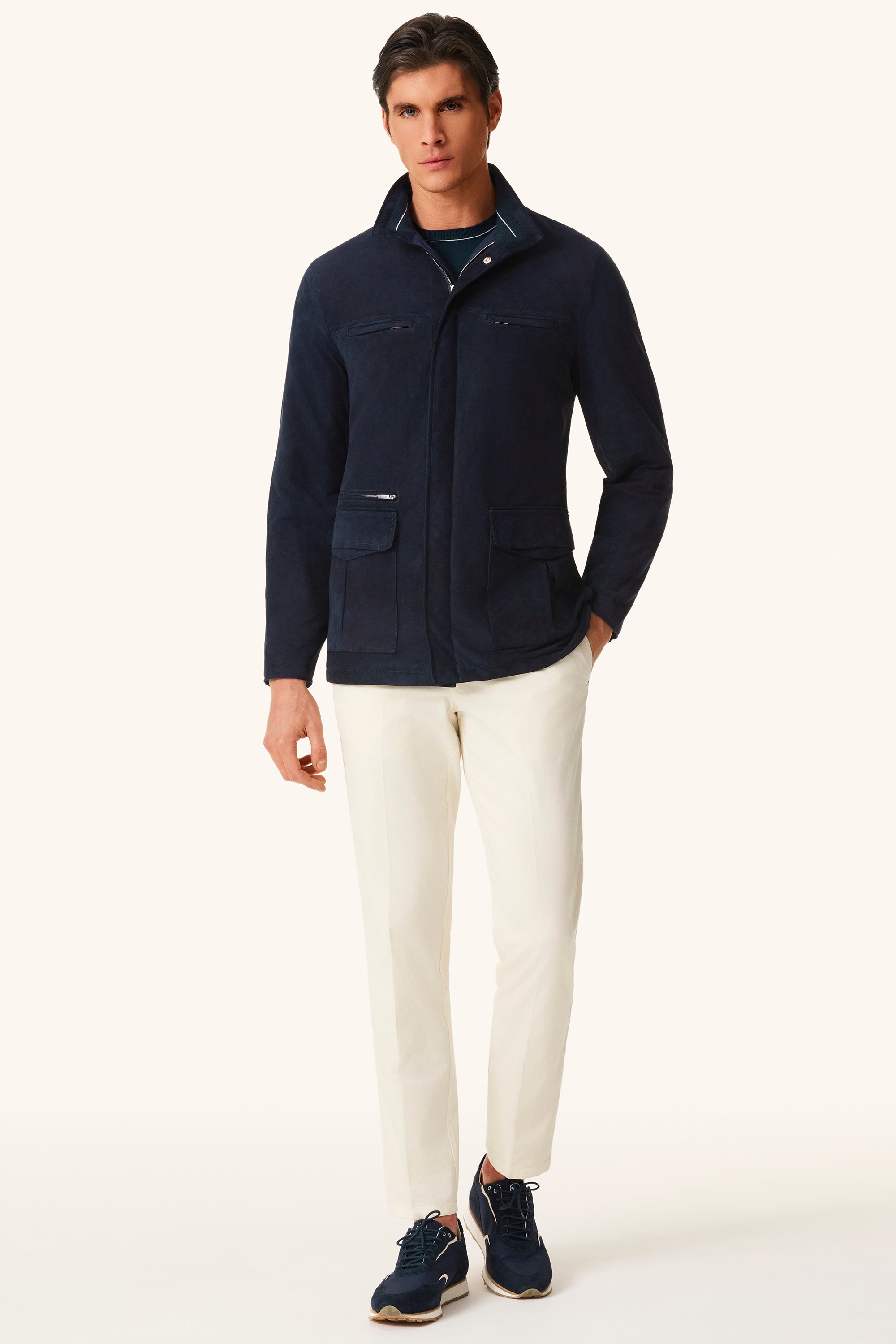 Parka réversible en suède et silk nylon ultra-light TOM