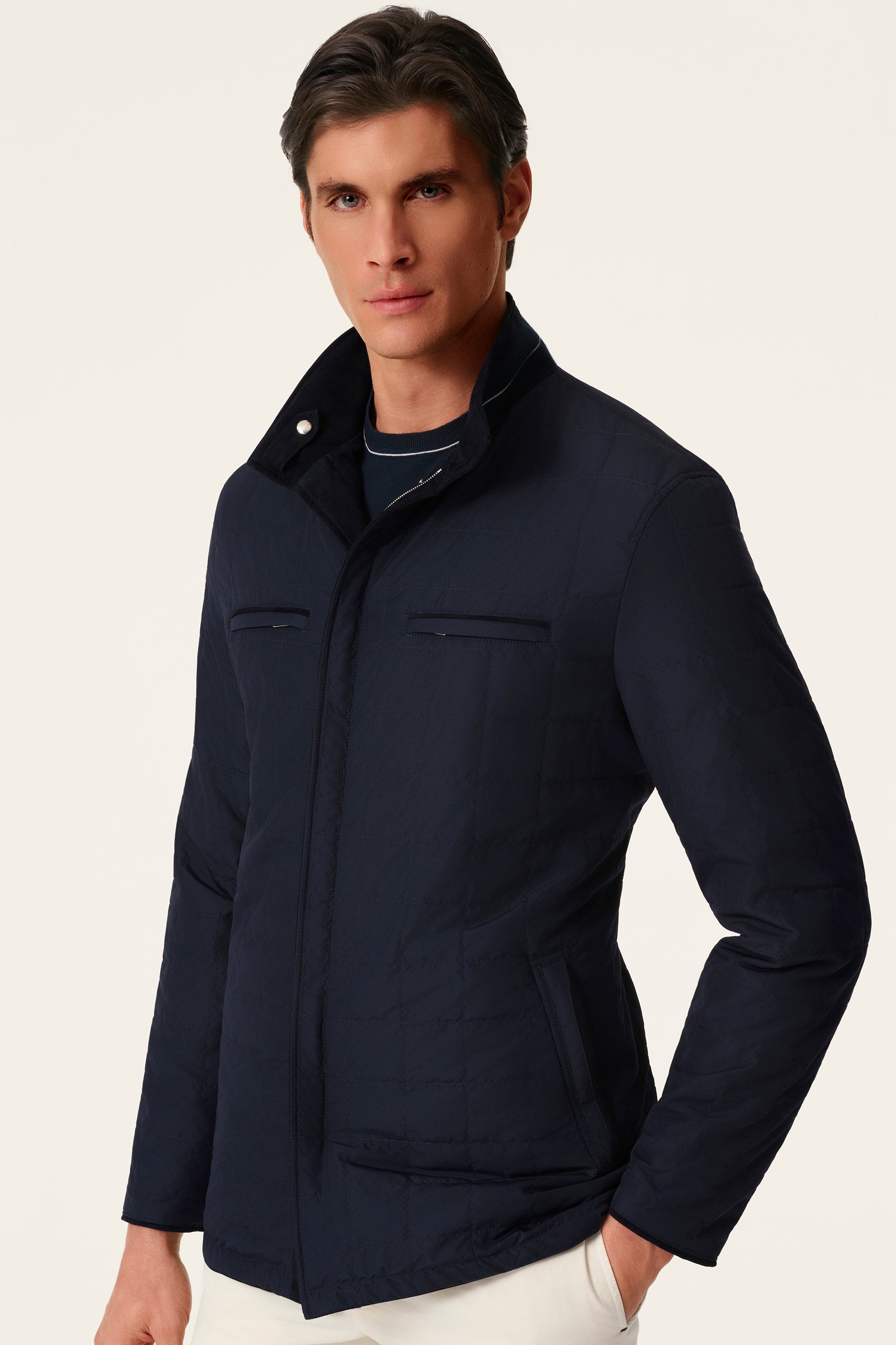 Parka réversible en suède et silk nylon ultra-light TOM