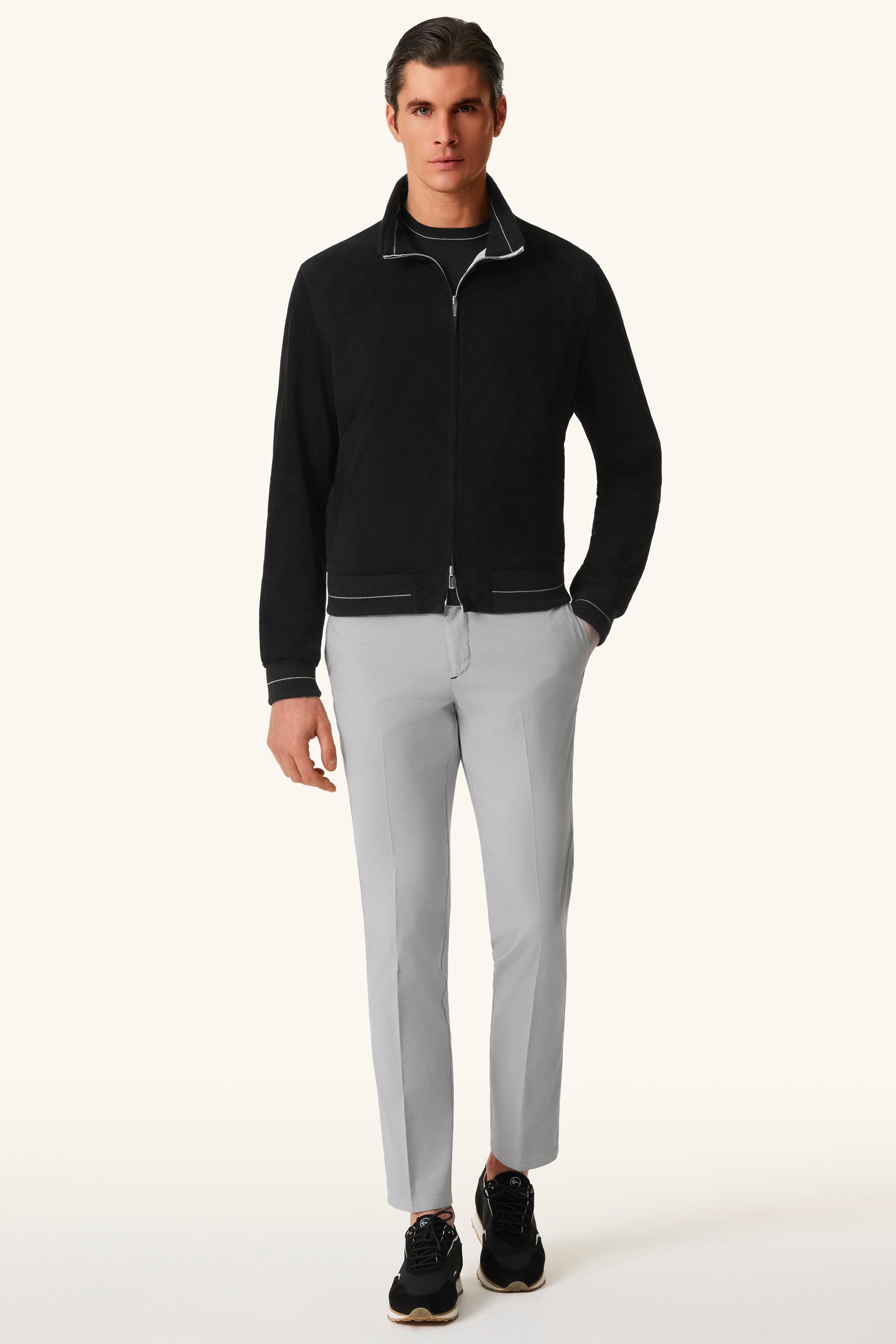 Blouson en silk nylon ultra-light et suède réversible CONFORT