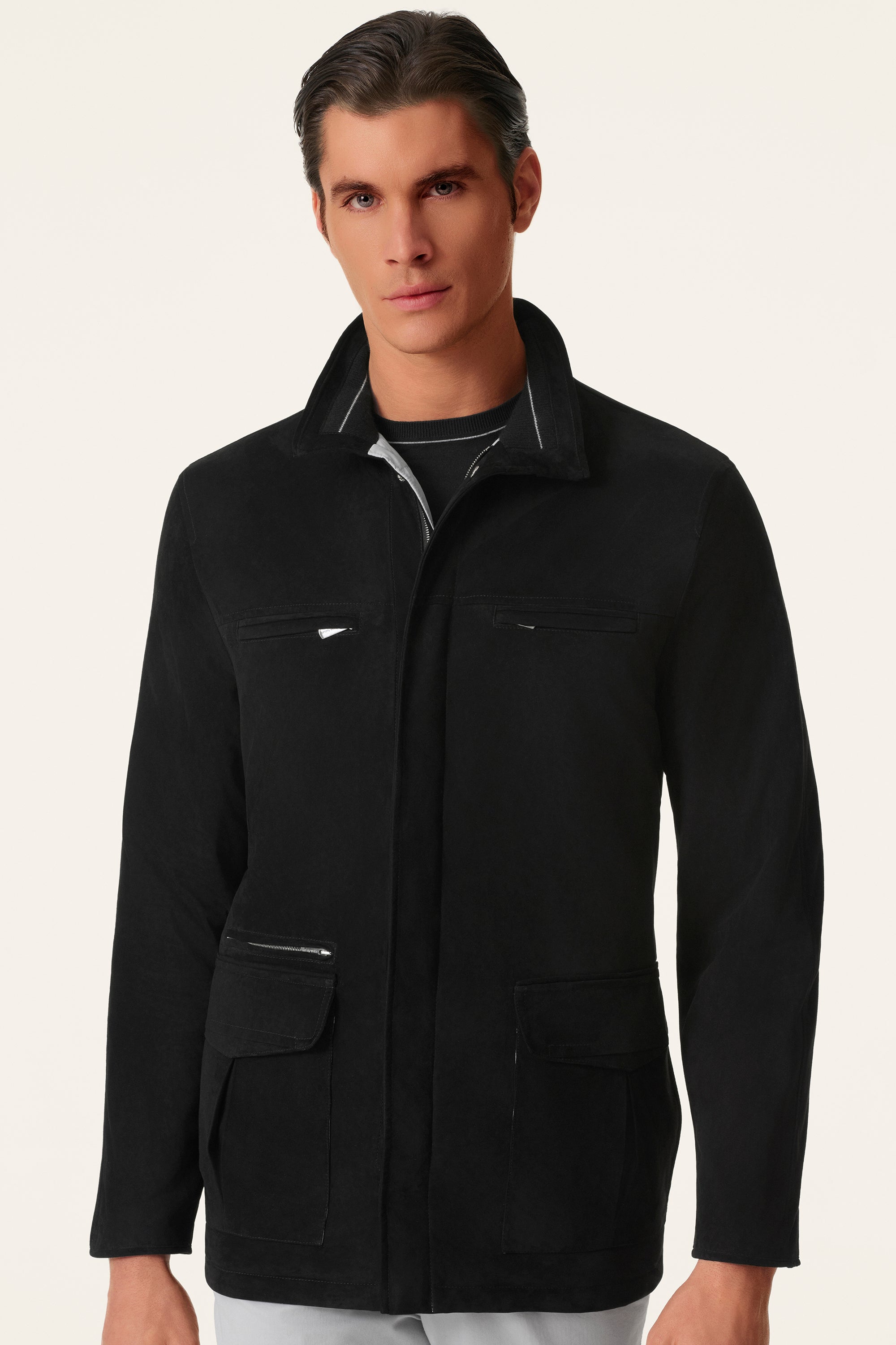 Parka réversible en suède et silk nylon ultra-light TOM