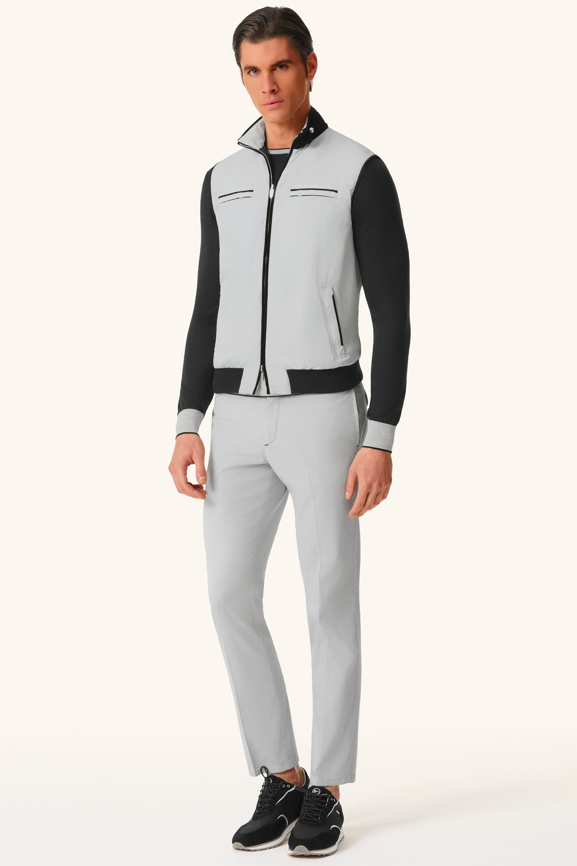 Reversible ultra-light silk nylon vest TOM