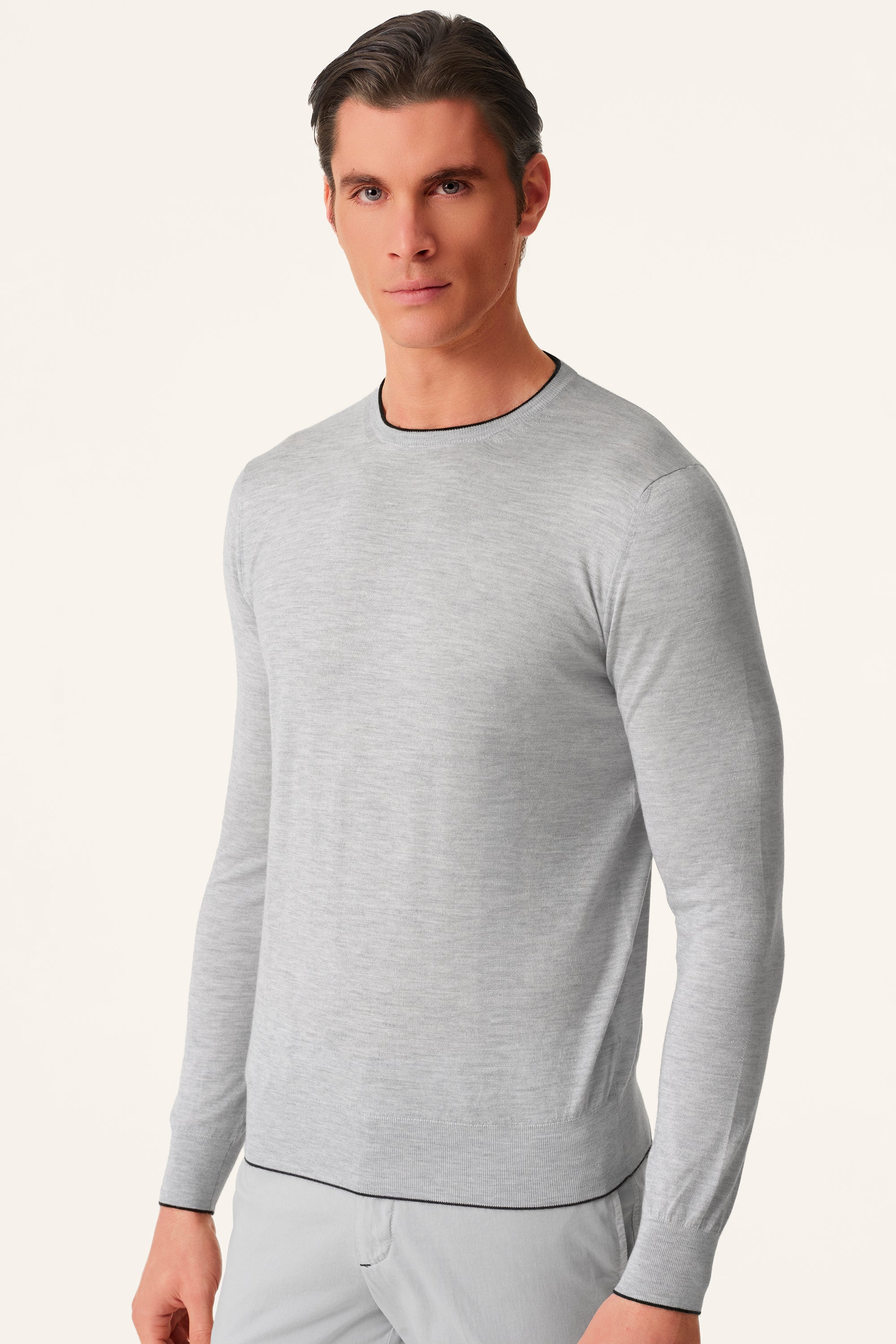 Pull avec liseré contrastant GIROCOLLO