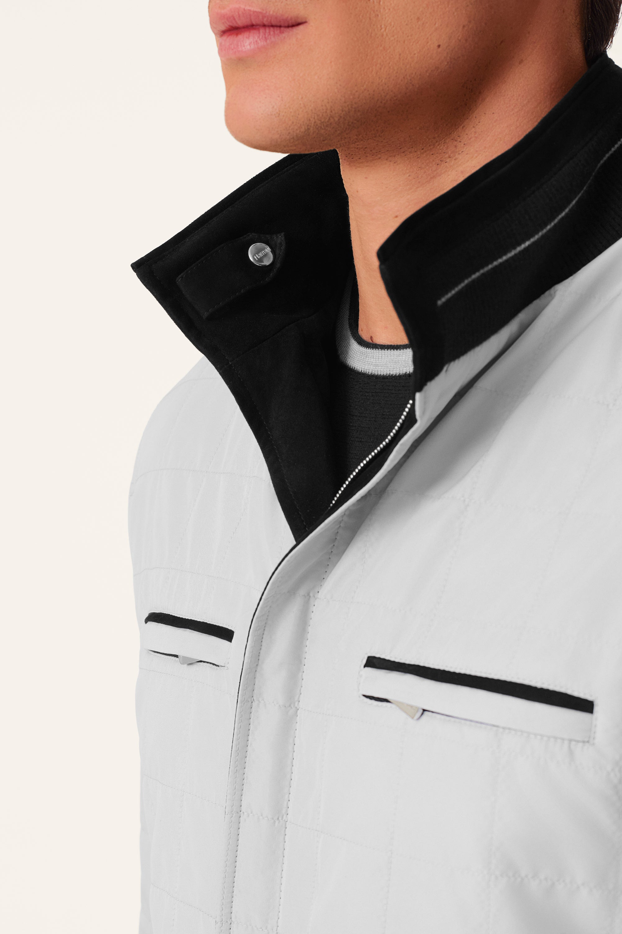 Parka réversible en suède et silk nylon ultra-light TOM