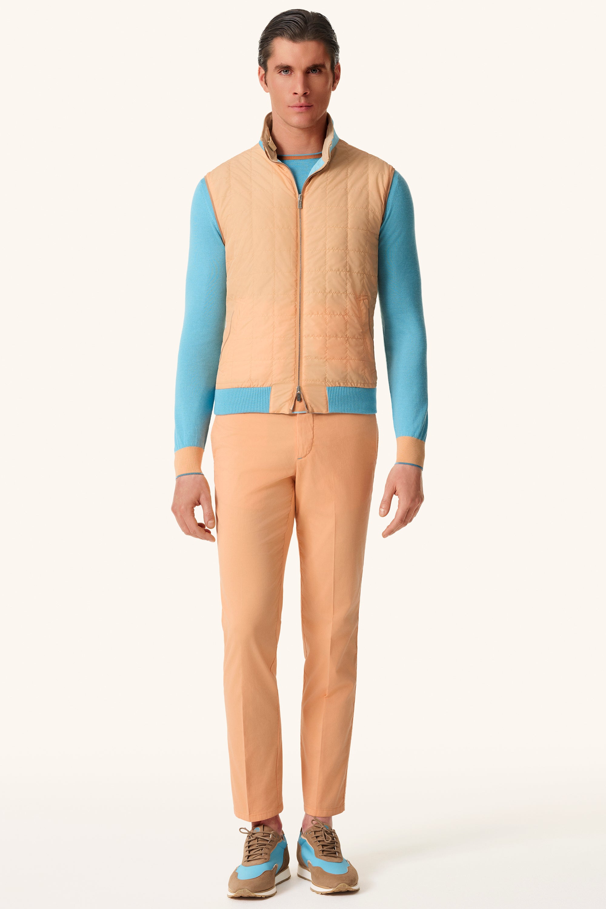 Reversible ultra-light silk nylon vest TOM