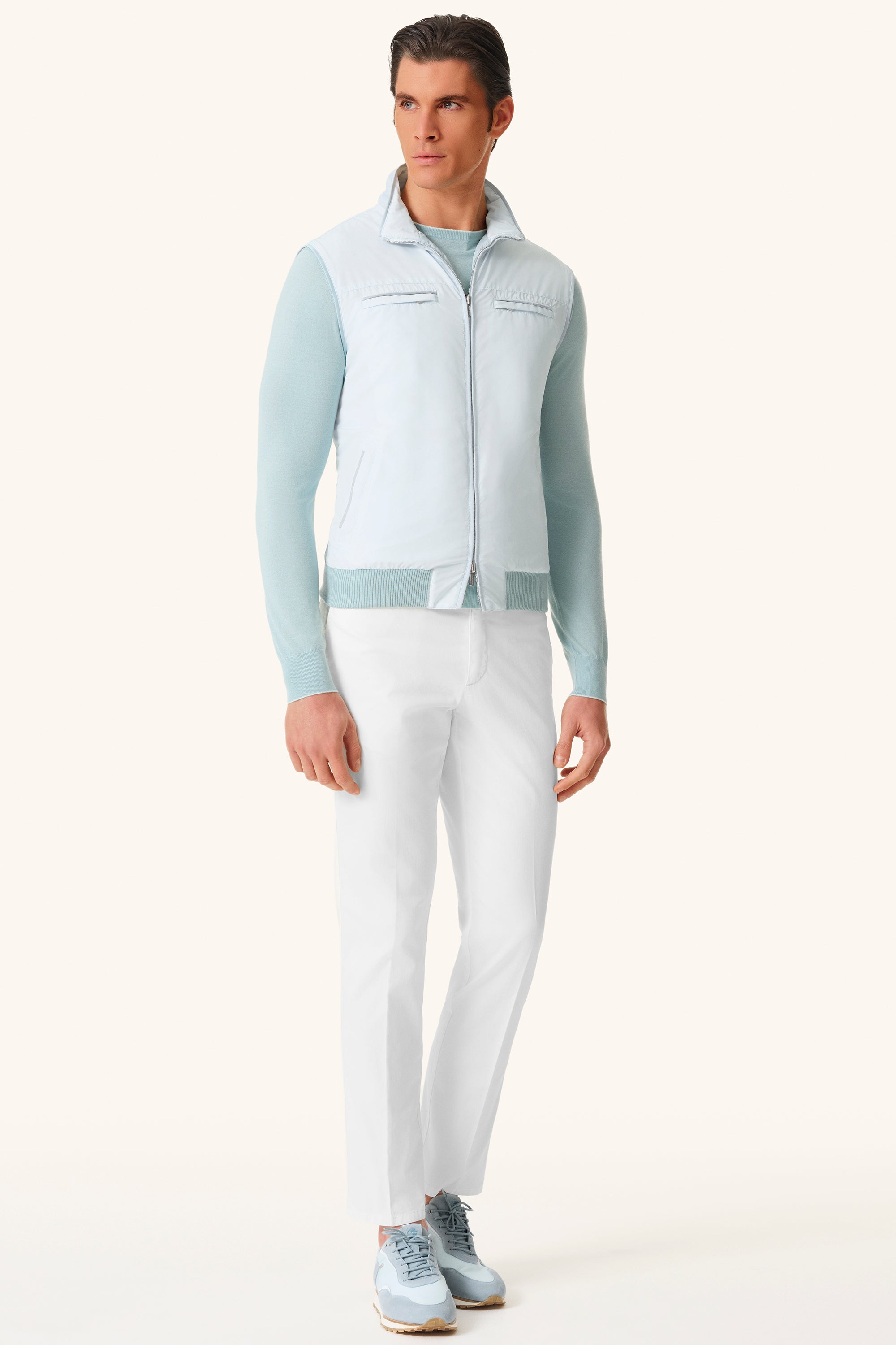 Reversible ultra-light silk nylon vest TOM