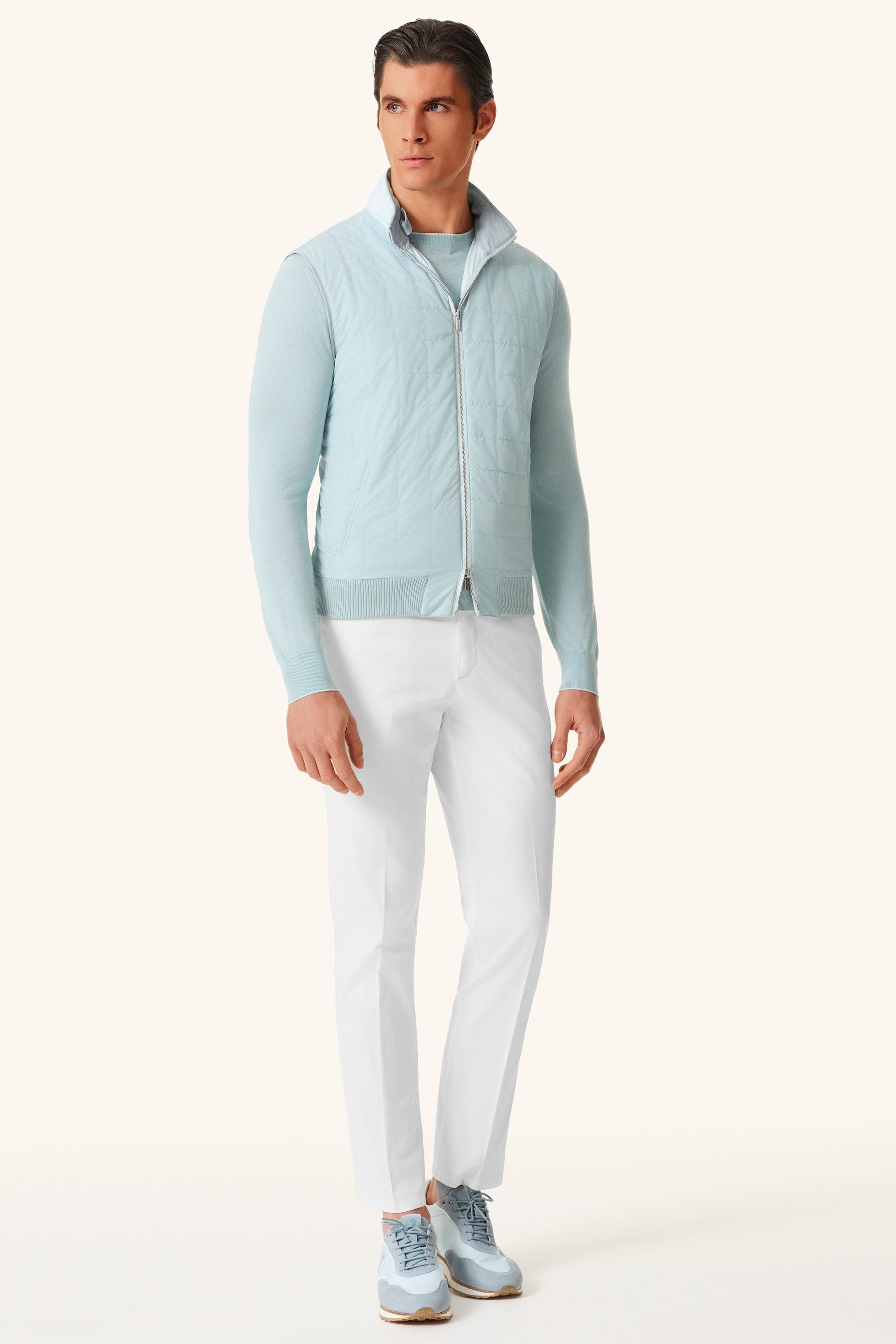 Reversible ultra-light silk nylon vest TOM