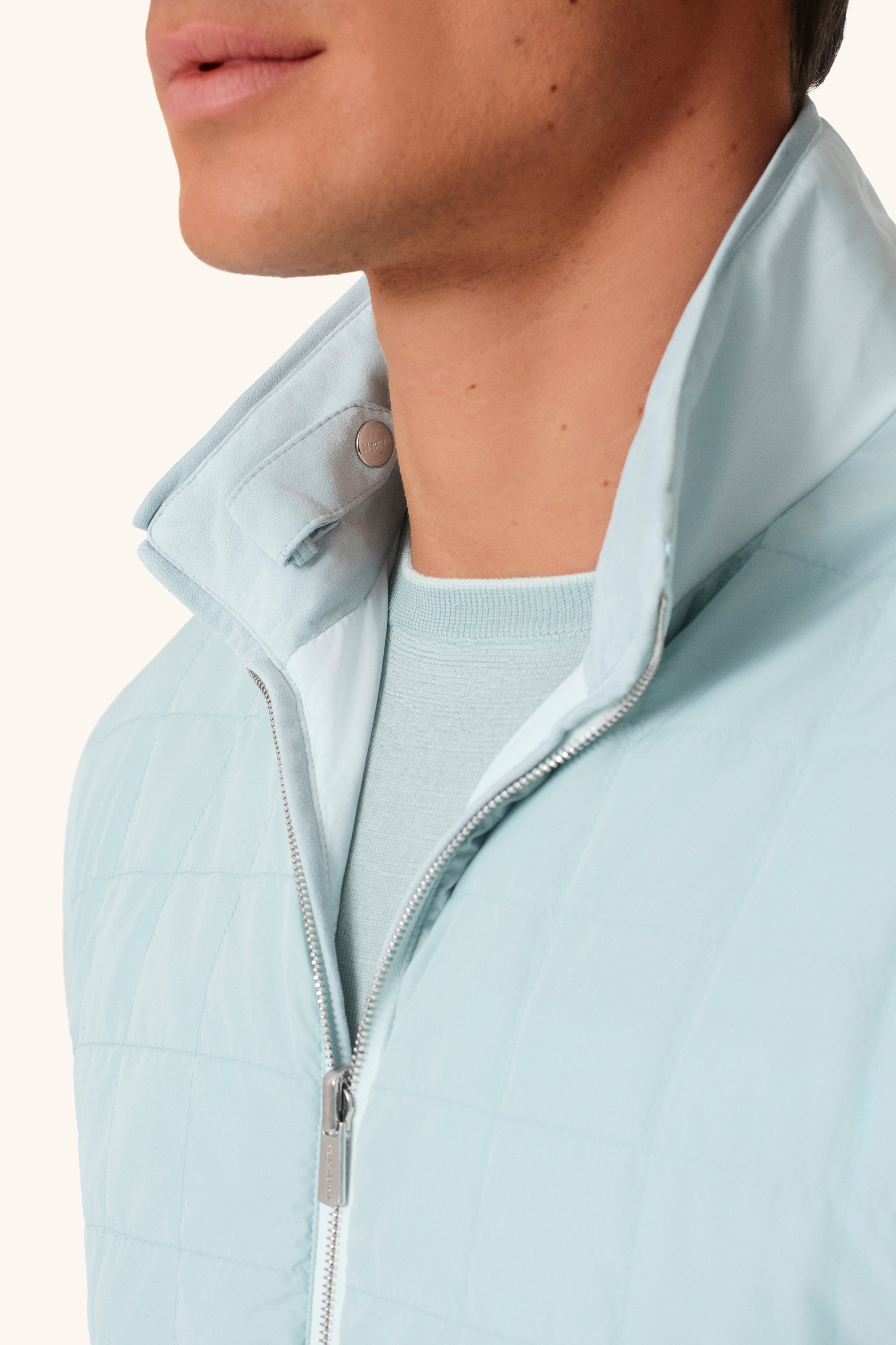 Reversible ultra-light silk nylon vest TOM