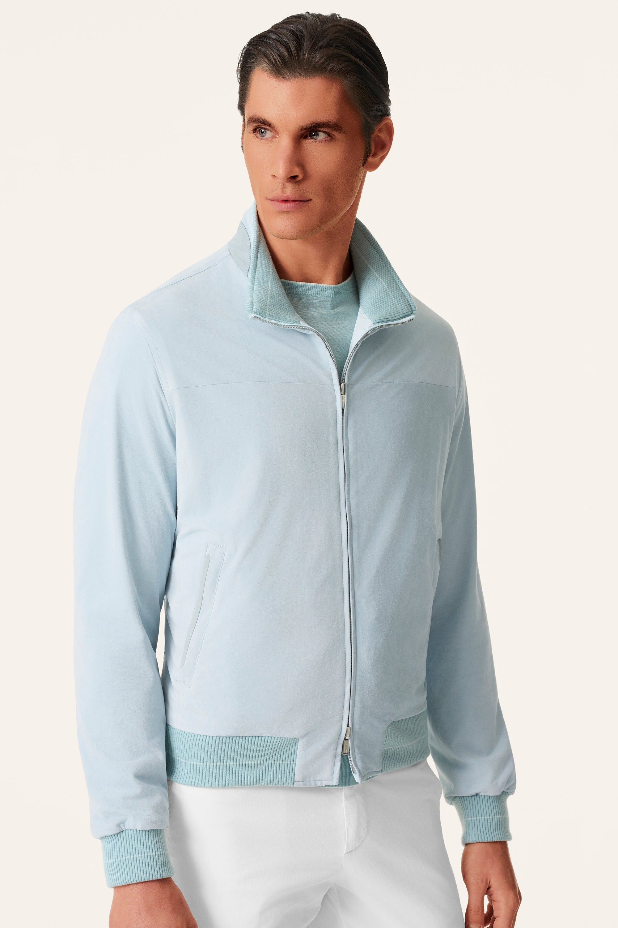 Blouson en silk nylon ultra-light et suède réversible CONFORT