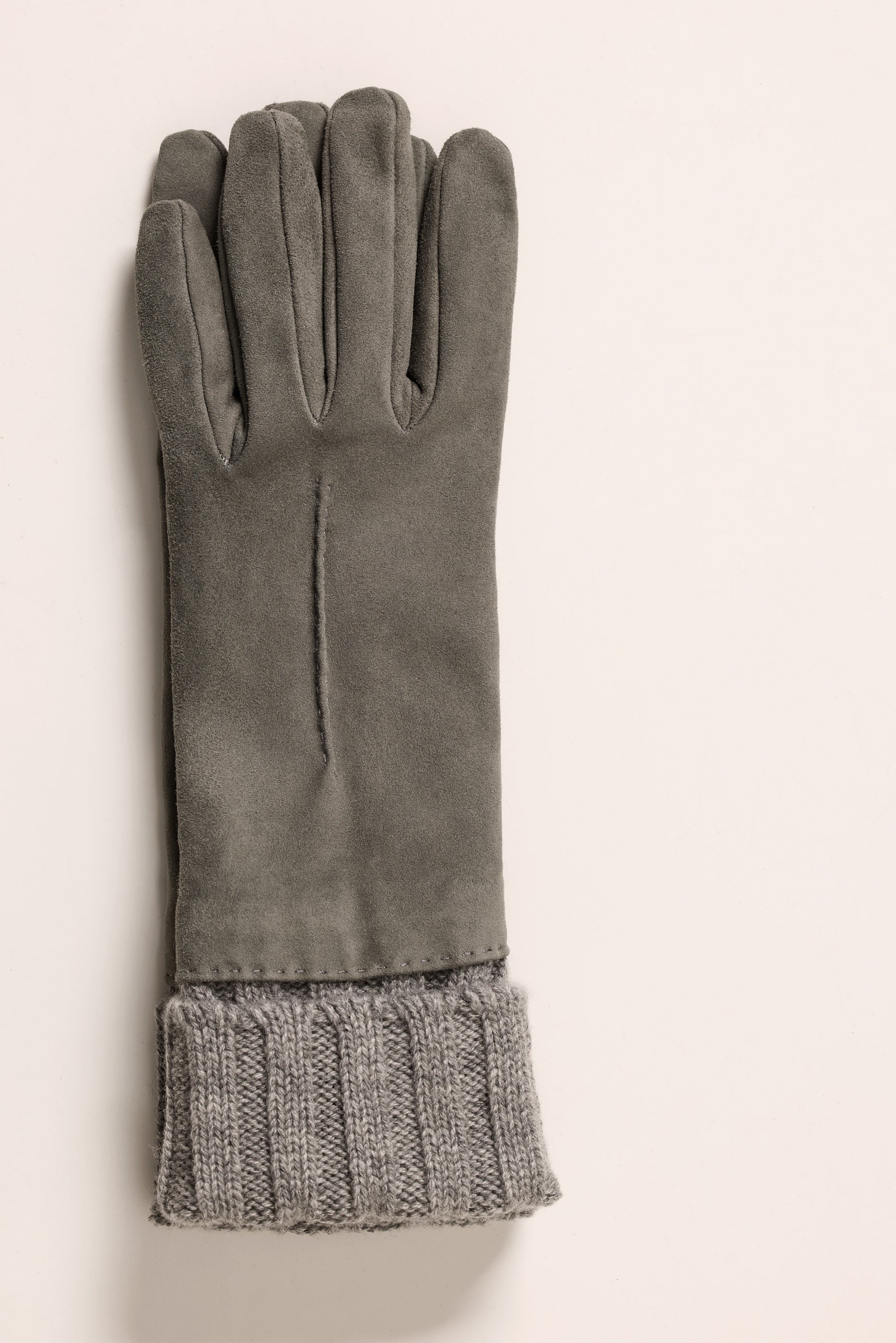 Gants en suède et poignets en cachemire