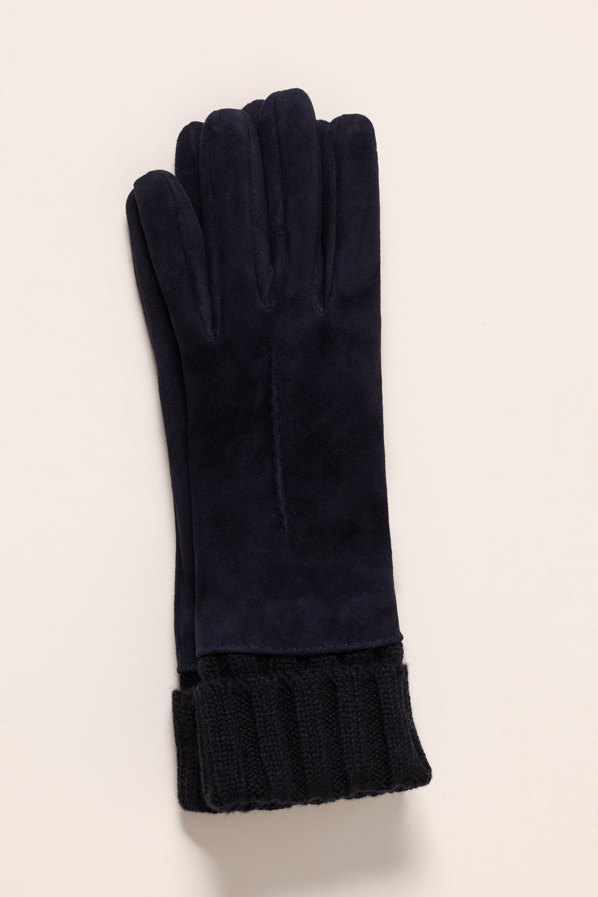 Gants en suède et poignets en cachemire