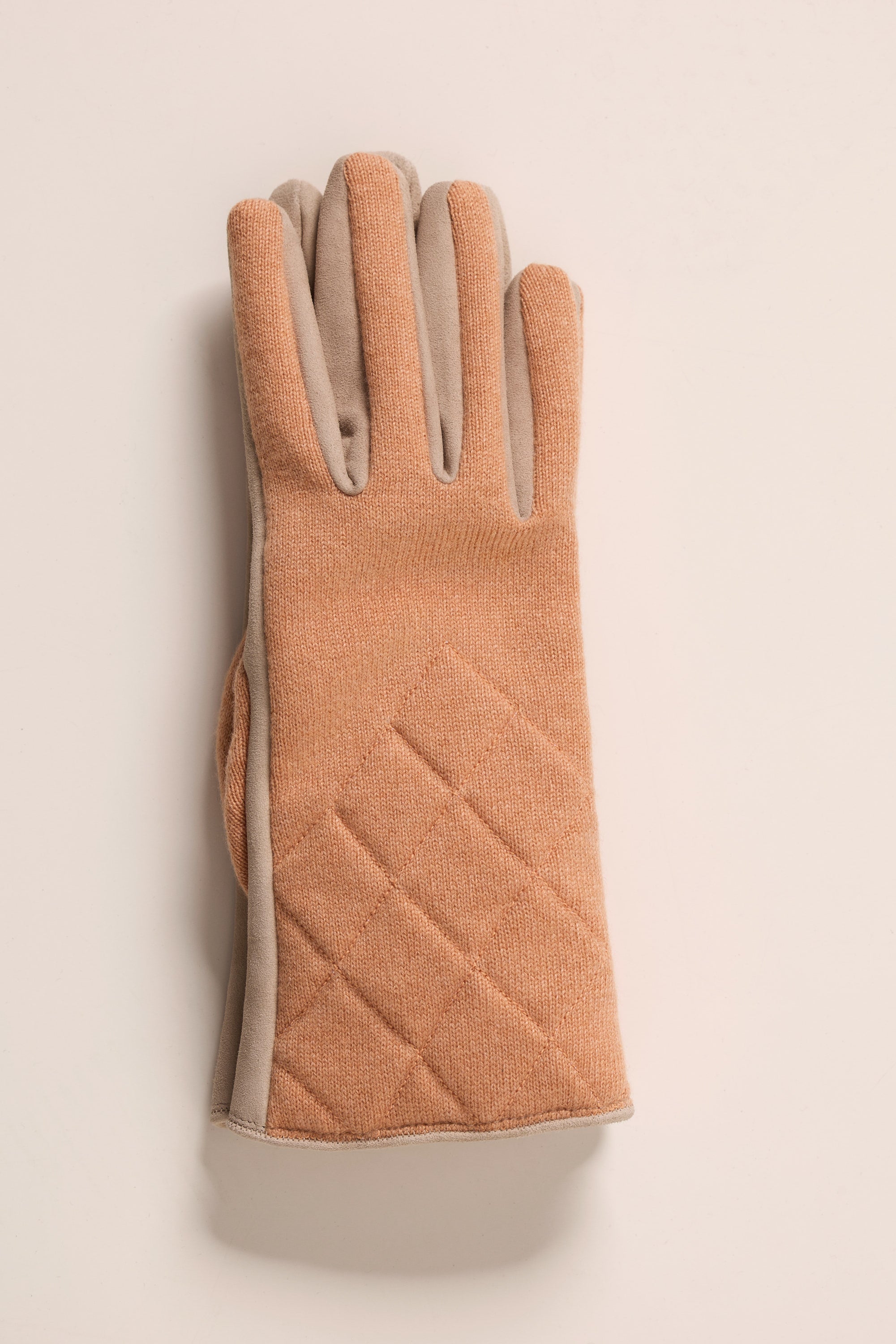 Gants bicolore en cachemire/soie et suède