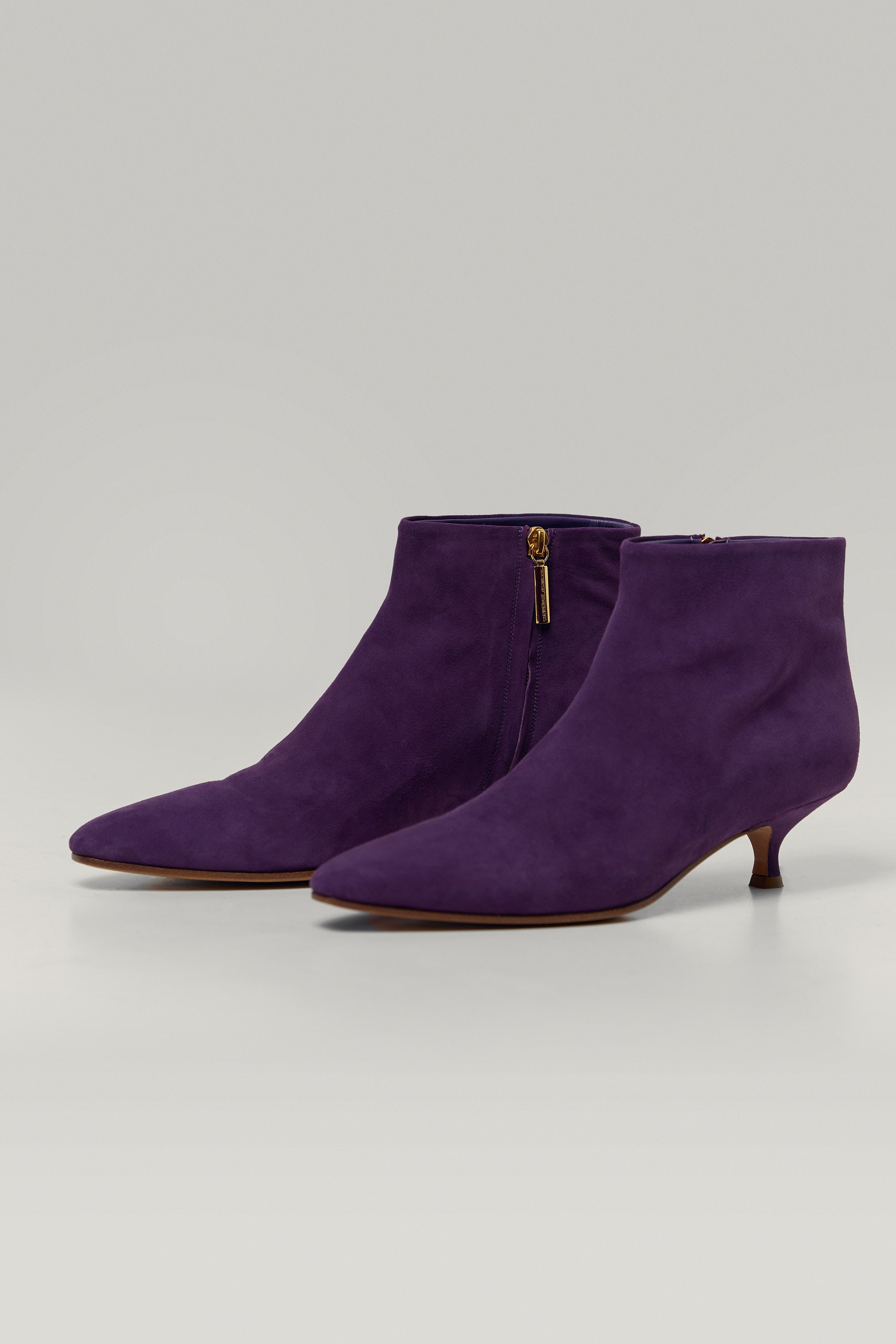 Suede heeled ankle boots