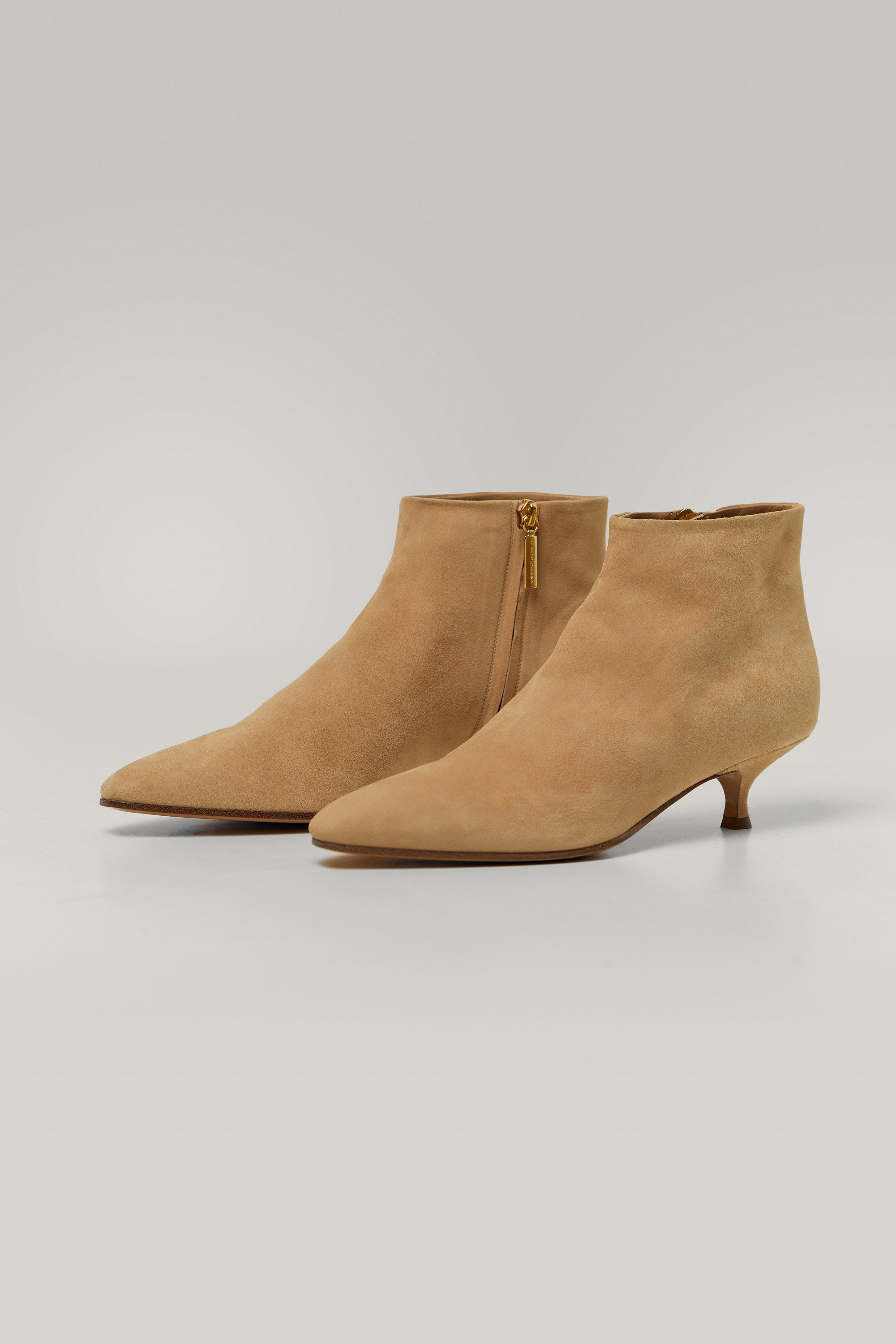 Suede heeled ankle boots