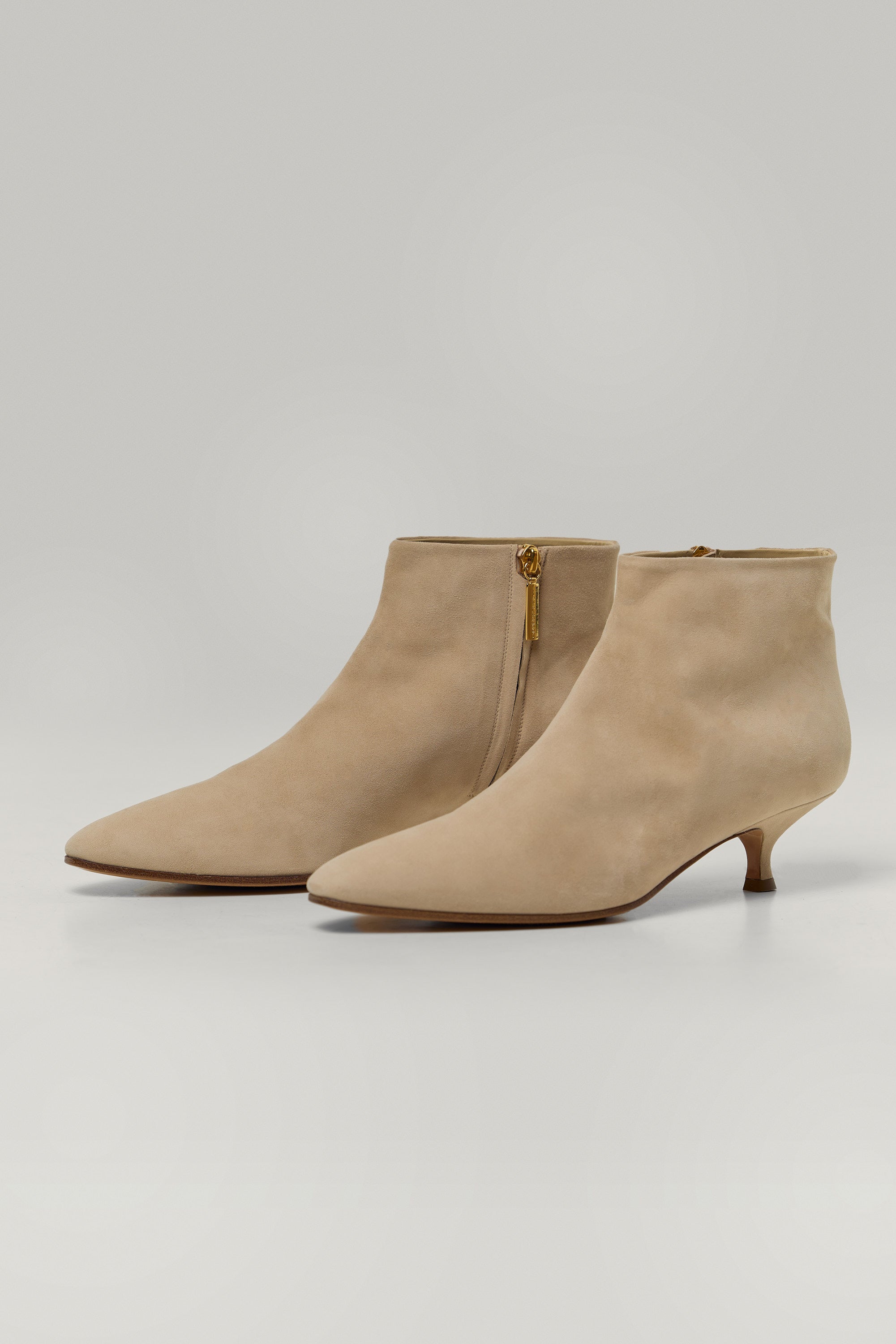 Suede heeled ankle boots