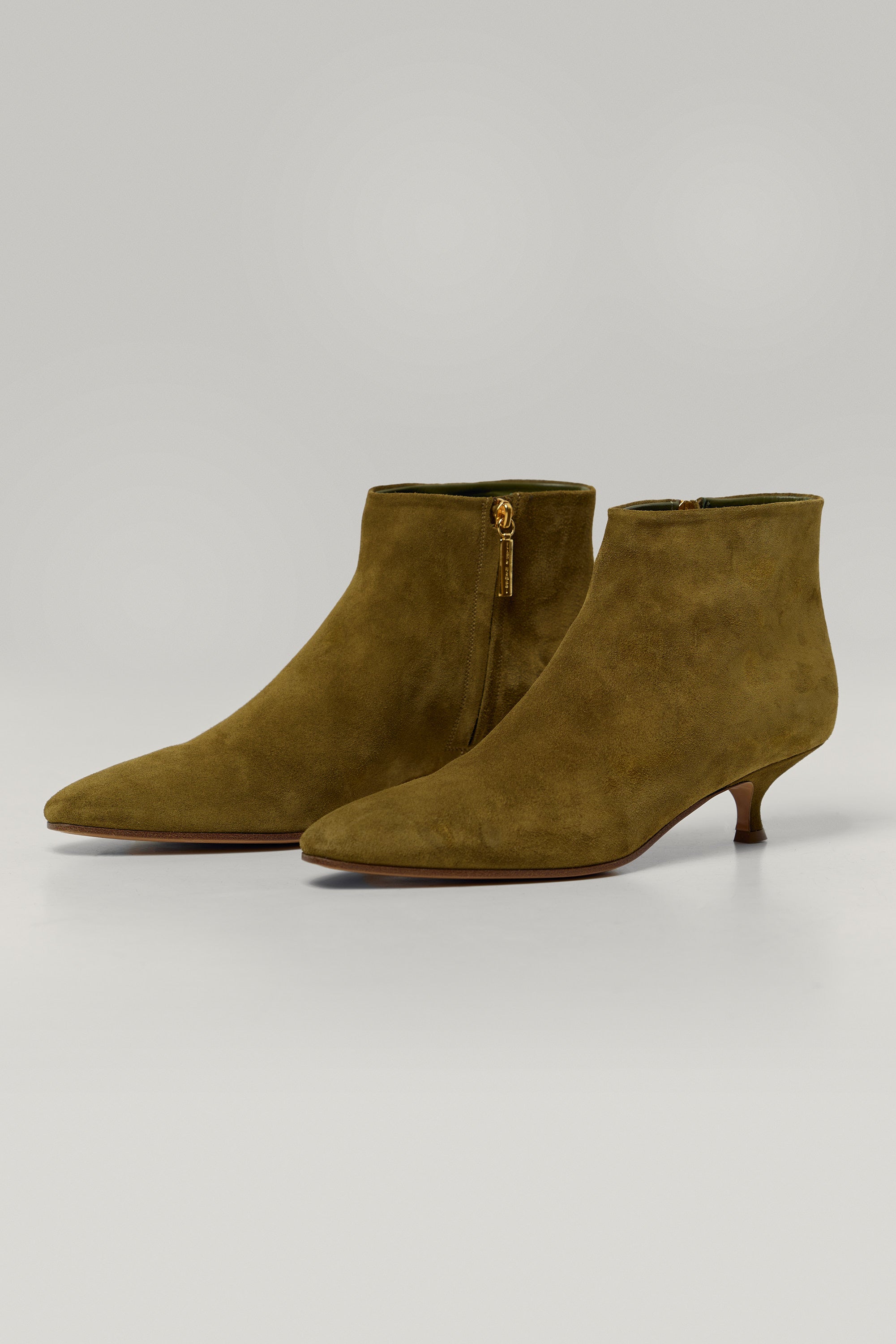 Suede heeled ankle boots